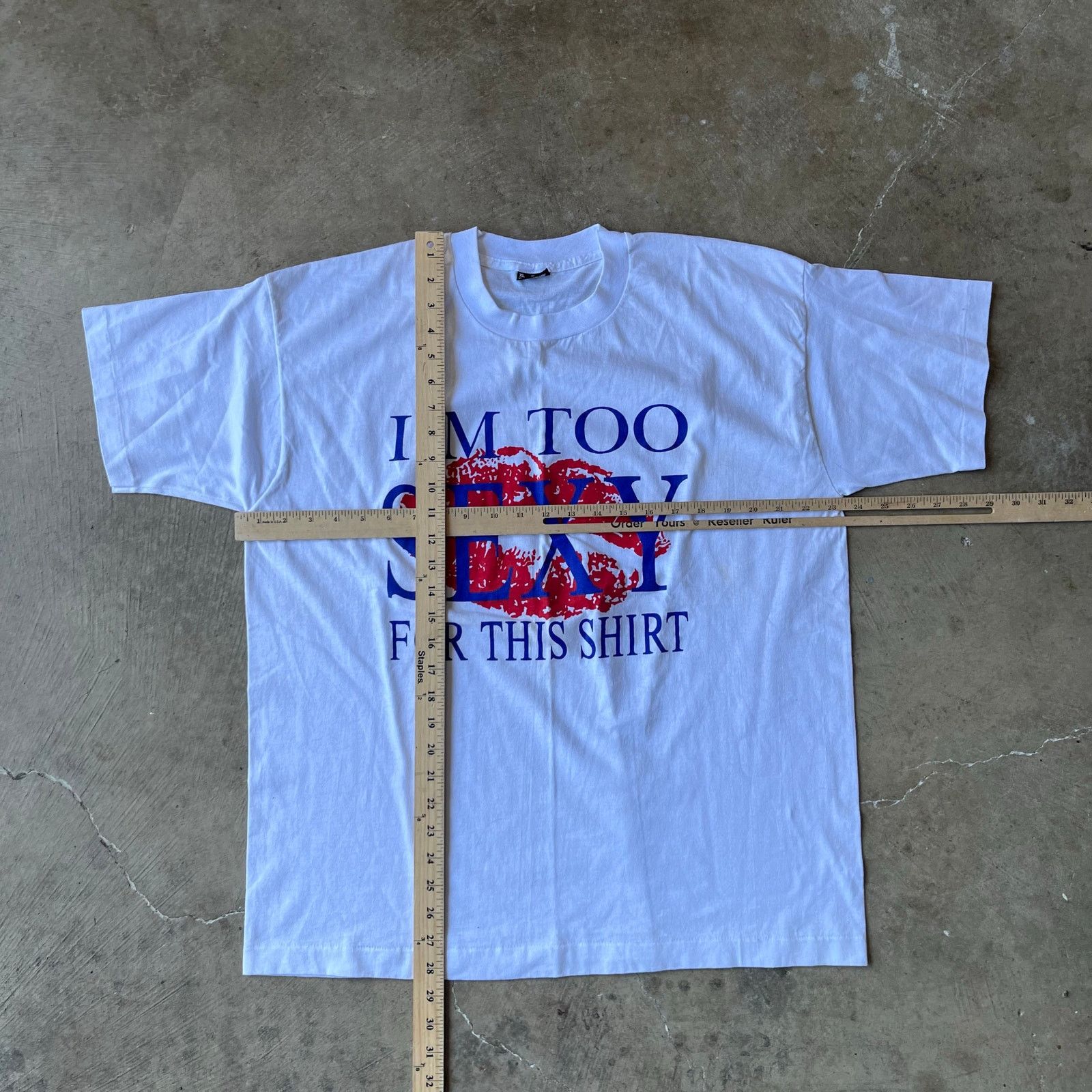 Vintage VINTAGE TOO SEXY PARODY FUNNY SHIRT XL 90S WHITE TEE DIVA Size US XL / EU 56 / 4 - 5 Thumbnail