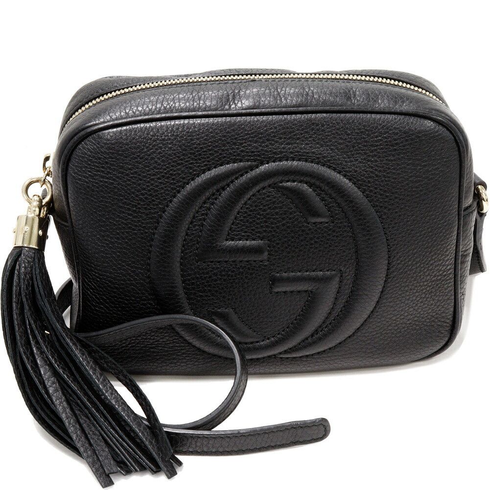Gucci Gucci Gucci Soho Disco Calf Shoulder Bag Black Leather Crossbody Bag 308364 in Great Condition Size ONE SIZE - 1 Thumbnail