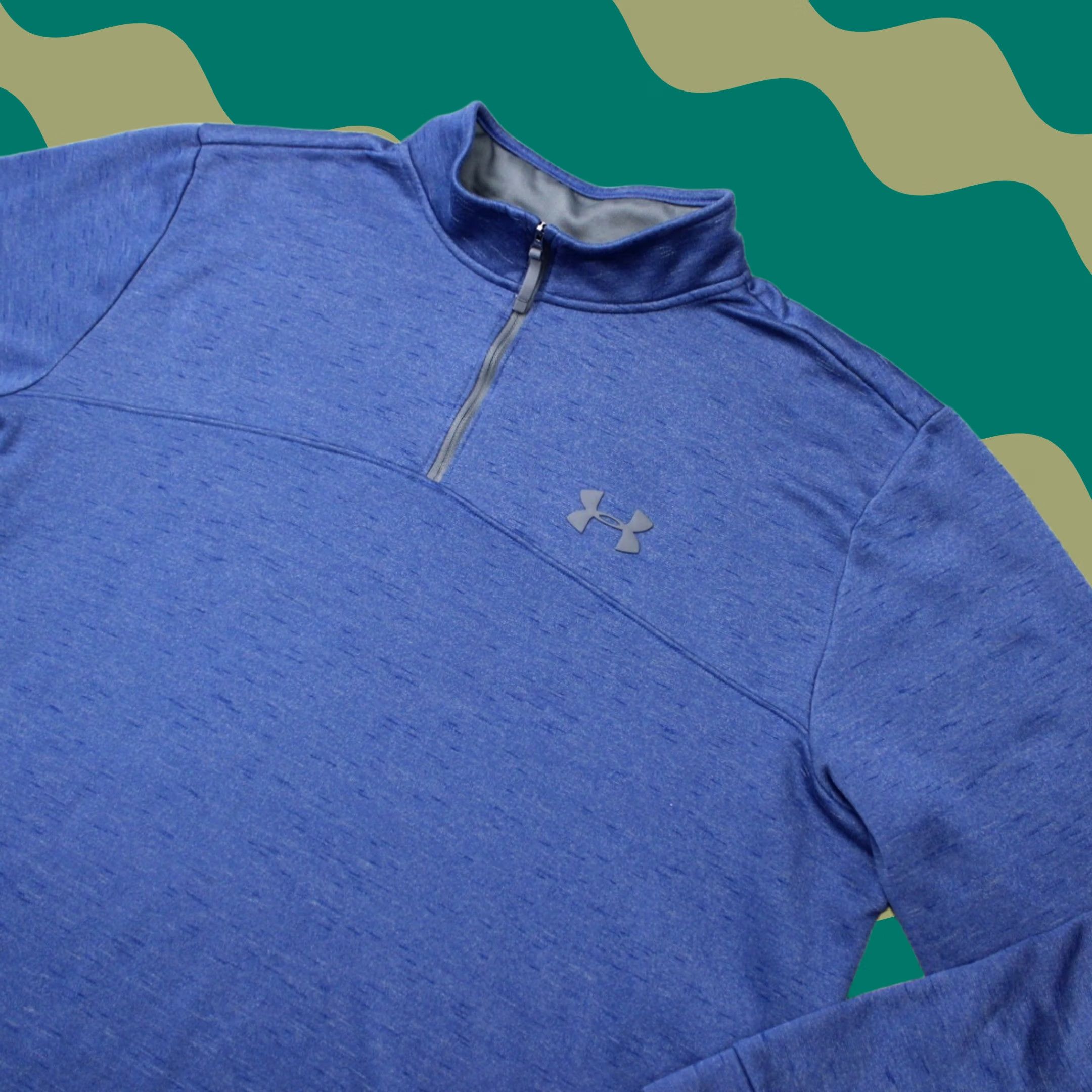 Under Armour Under Armour Sweatshirt Men 3XL Blue 1/4 Zip Pullover HeatGear Loose Fit Mock Neck Long Sleeve Sweatshirt Size US XXL / EU 58 / 5 - 1 Thumbnail
