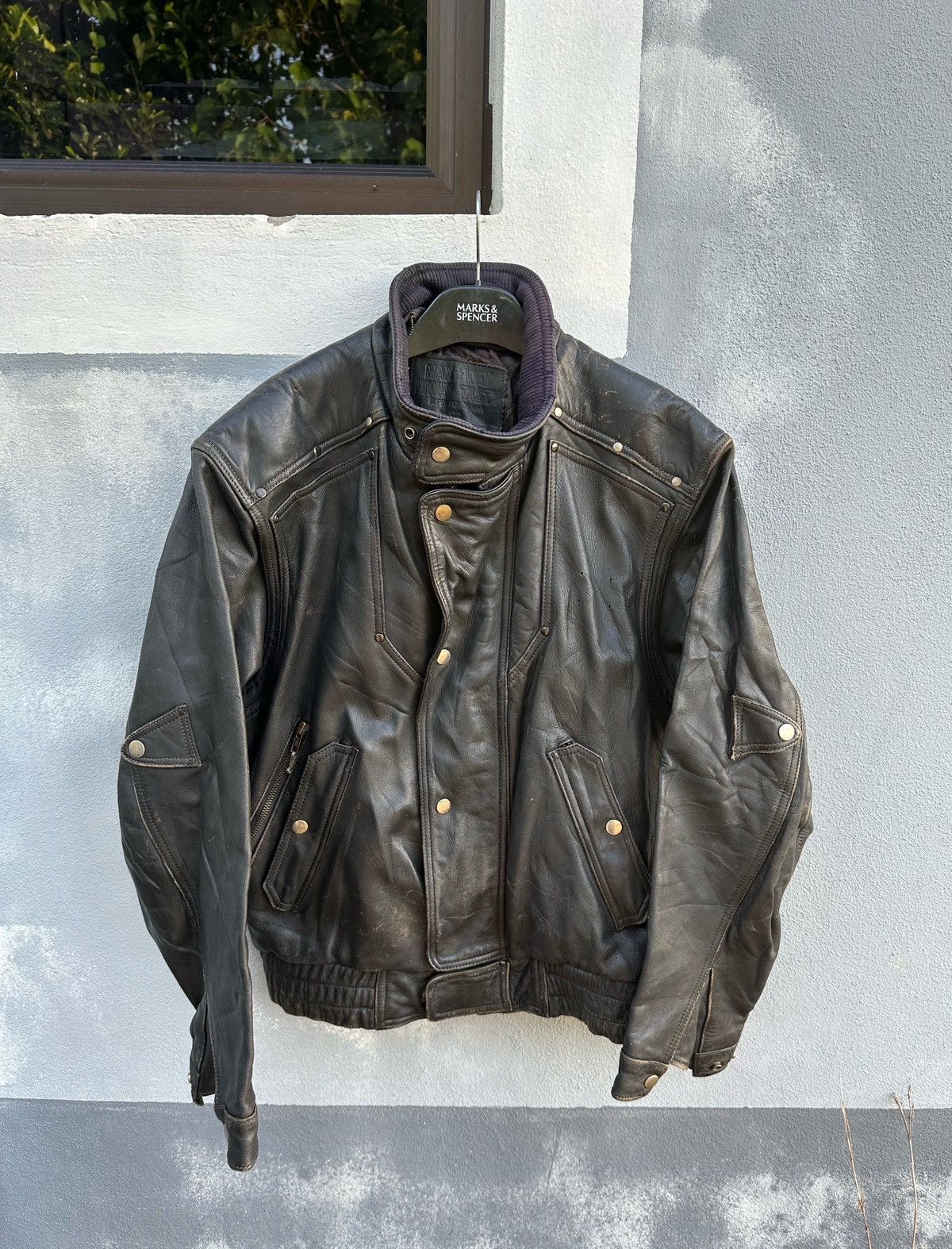 Vintage Max way racing leather jacket Size US L / EU 52-54 / 3 - 1 Thumbnail