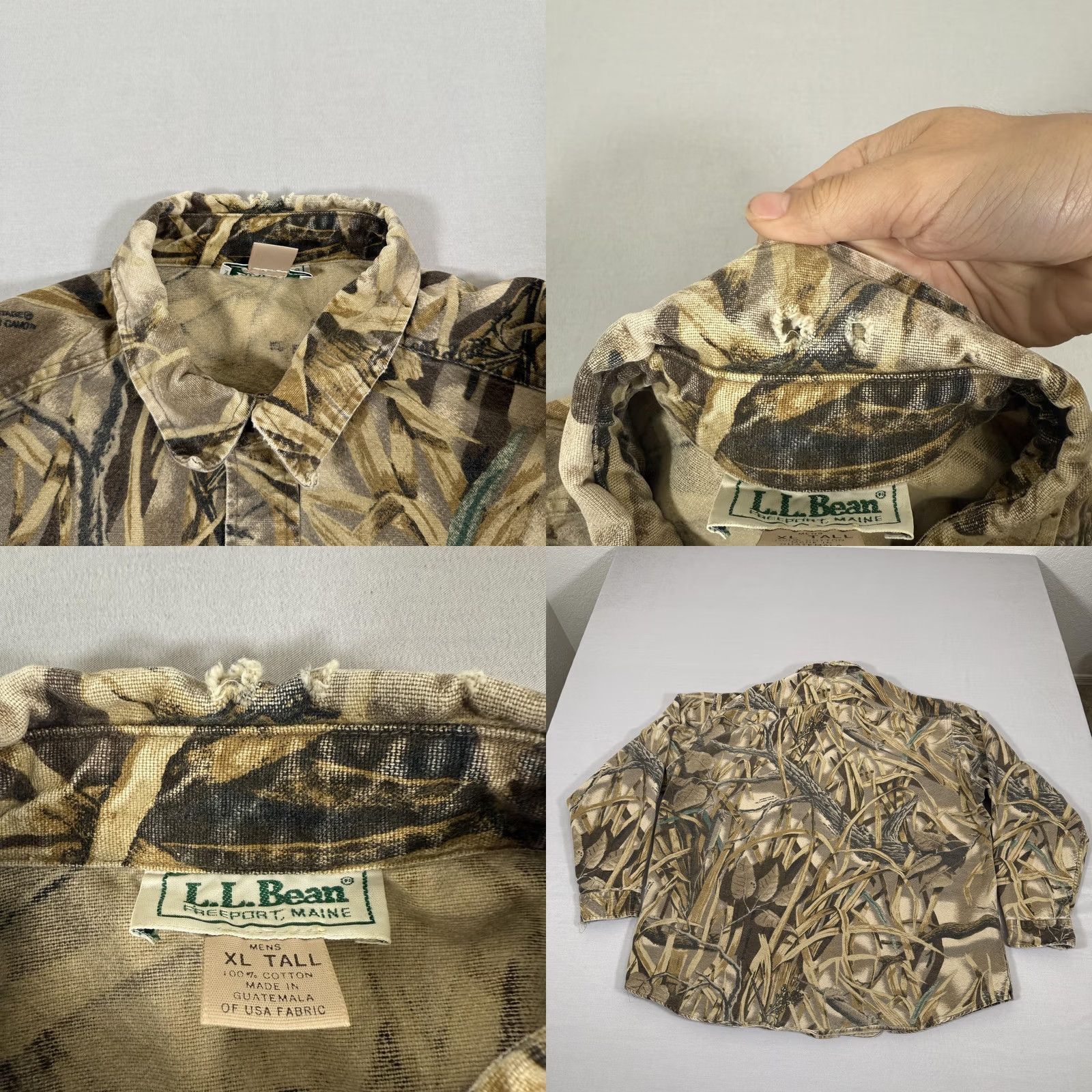 Vintage VINTAGE LL Bean Shirt Mens XLT Advantage Wetlands Camo Button Up Flannel 90s USA Size US XL / EU 56 / 4 - 8 Thumbnail