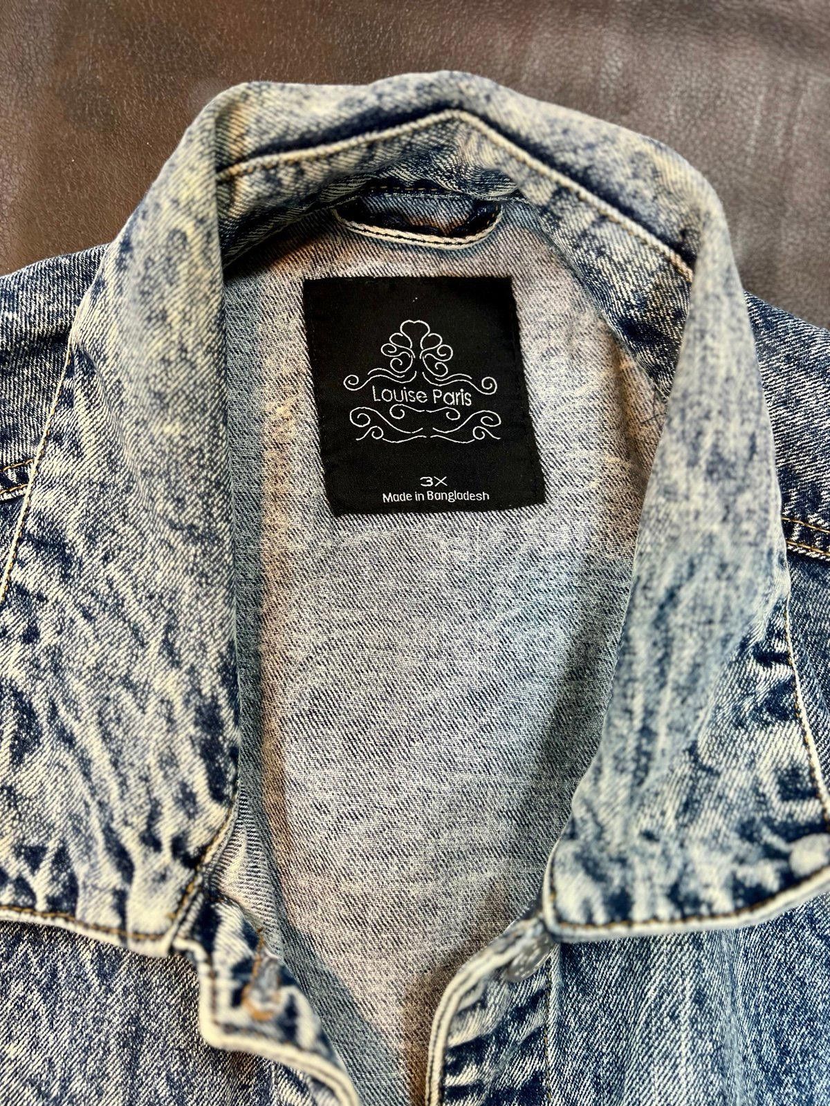 Designer Vintage Good Vibes Denim Jacket by Louise Paris Size 3XL / US 20-22 - 3 Thumbnail
