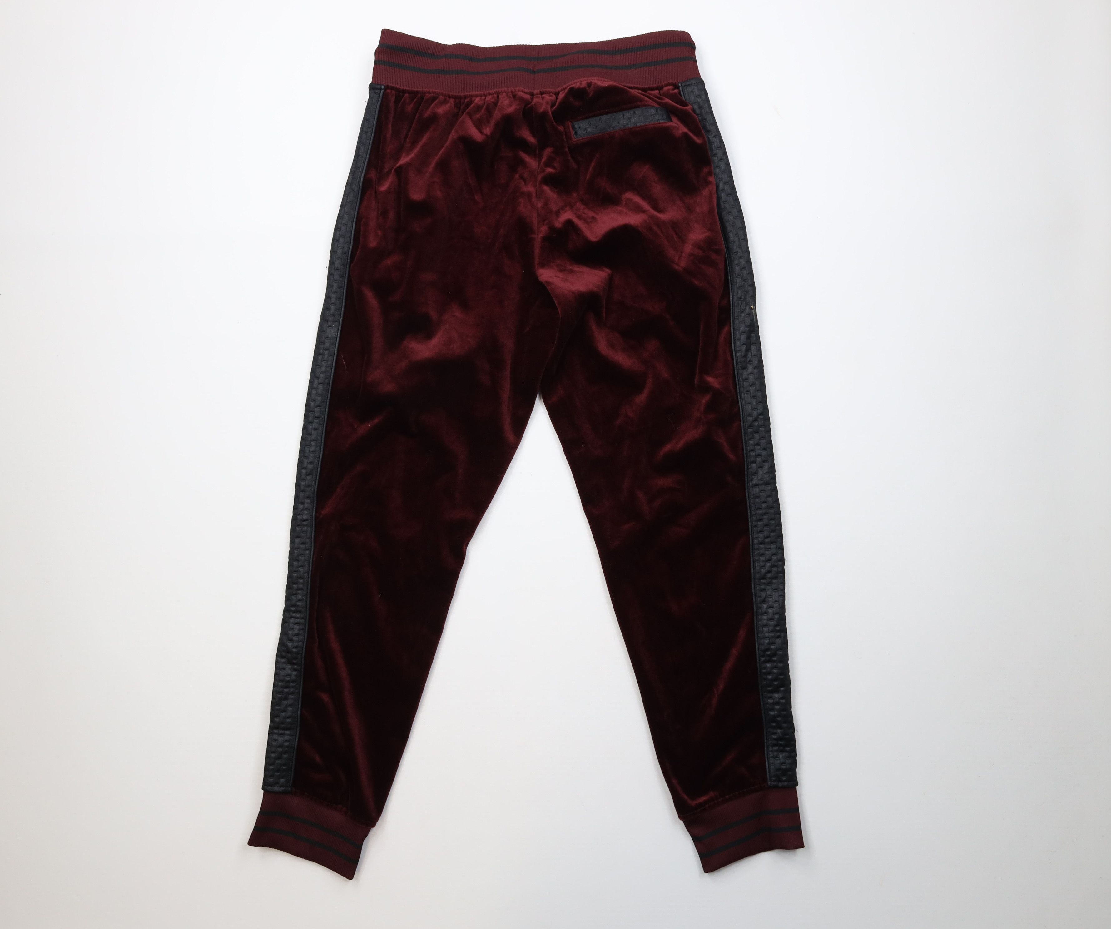 Vintage Y2K Streetwear Block Velour Cuffed Sweatpants Joggers Red Size US 34 / EU 50 - 7 Thumbnail