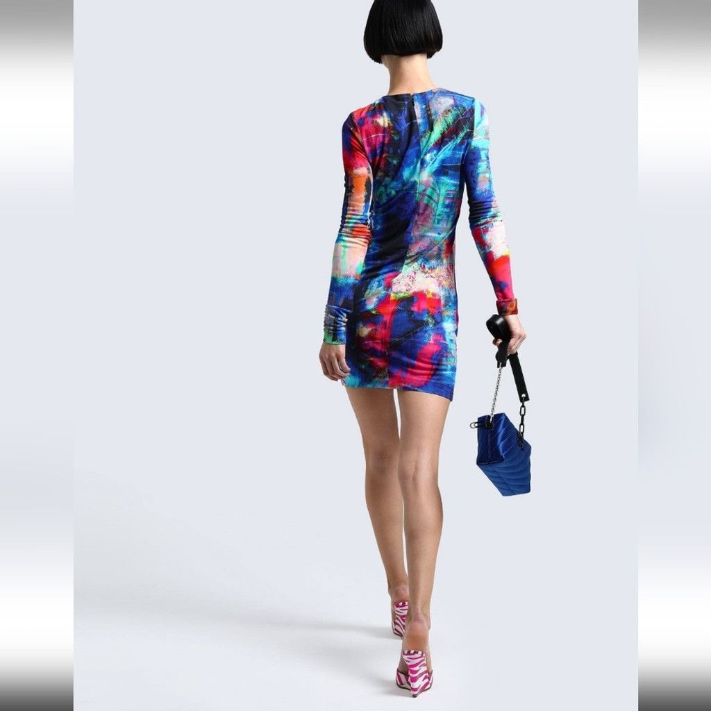 Just Cavalli Just Cavalli Multicolour Heart Bodycon Long Sleeved Dress Size M / US 6-8 / IT 42-44 - 2 Thumbnail