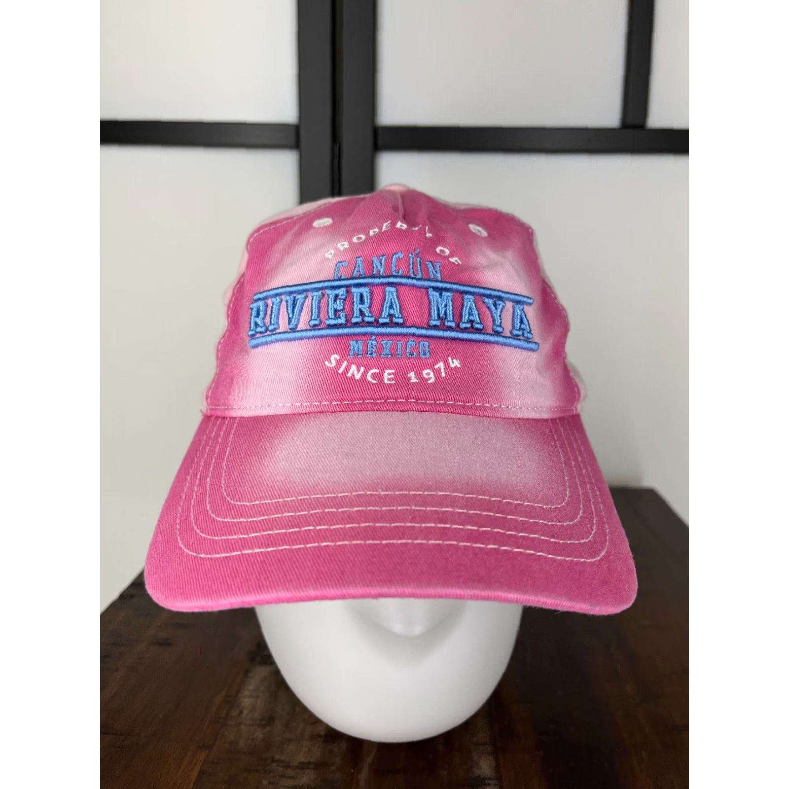 Vintage VINTAGE Cancún Mexico Riviera Maya 1974 Hat Cap Strap Back Adult One Size Pink Cotton Size ONE SIZE - 2 Thumbnail