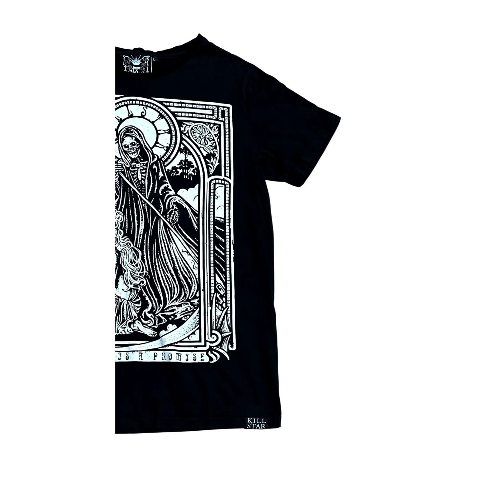 Killstar VINTAGE Killstar Grim Reaper Tarot Card Black Short Sleeve Shirt Unisex Adult Large Size US L / EU 52-54 / 3 - 2 Thumbnail
