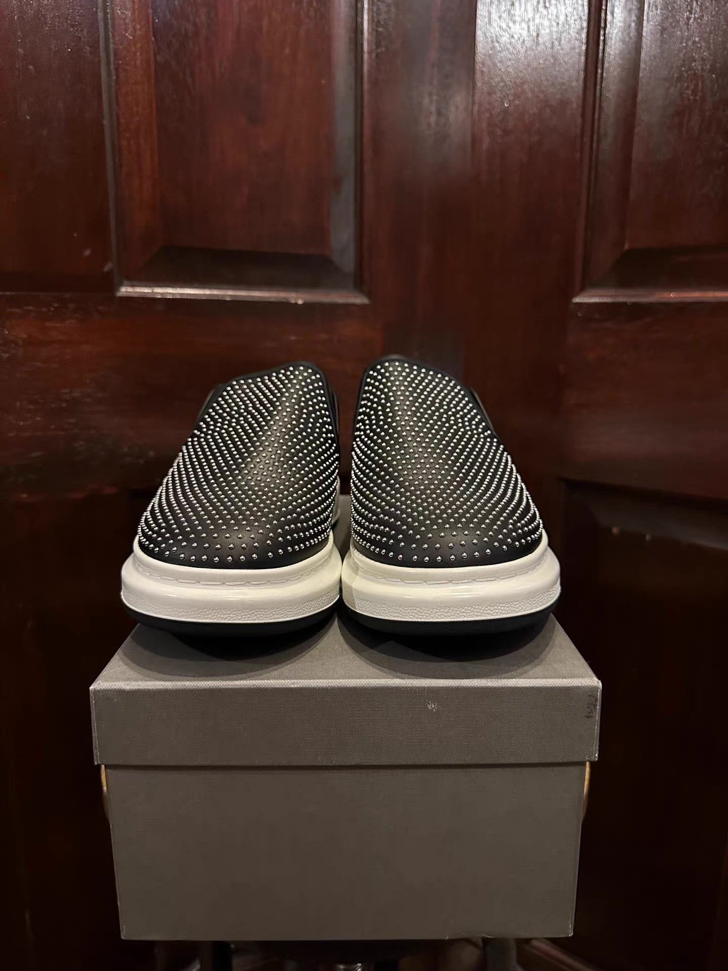 Alexander McQueen Alexander McQueen Men’s Black Studded Platform Slip‑Ons Ｑ25 Size US 7 / EU 40 - 1 Thumbnail