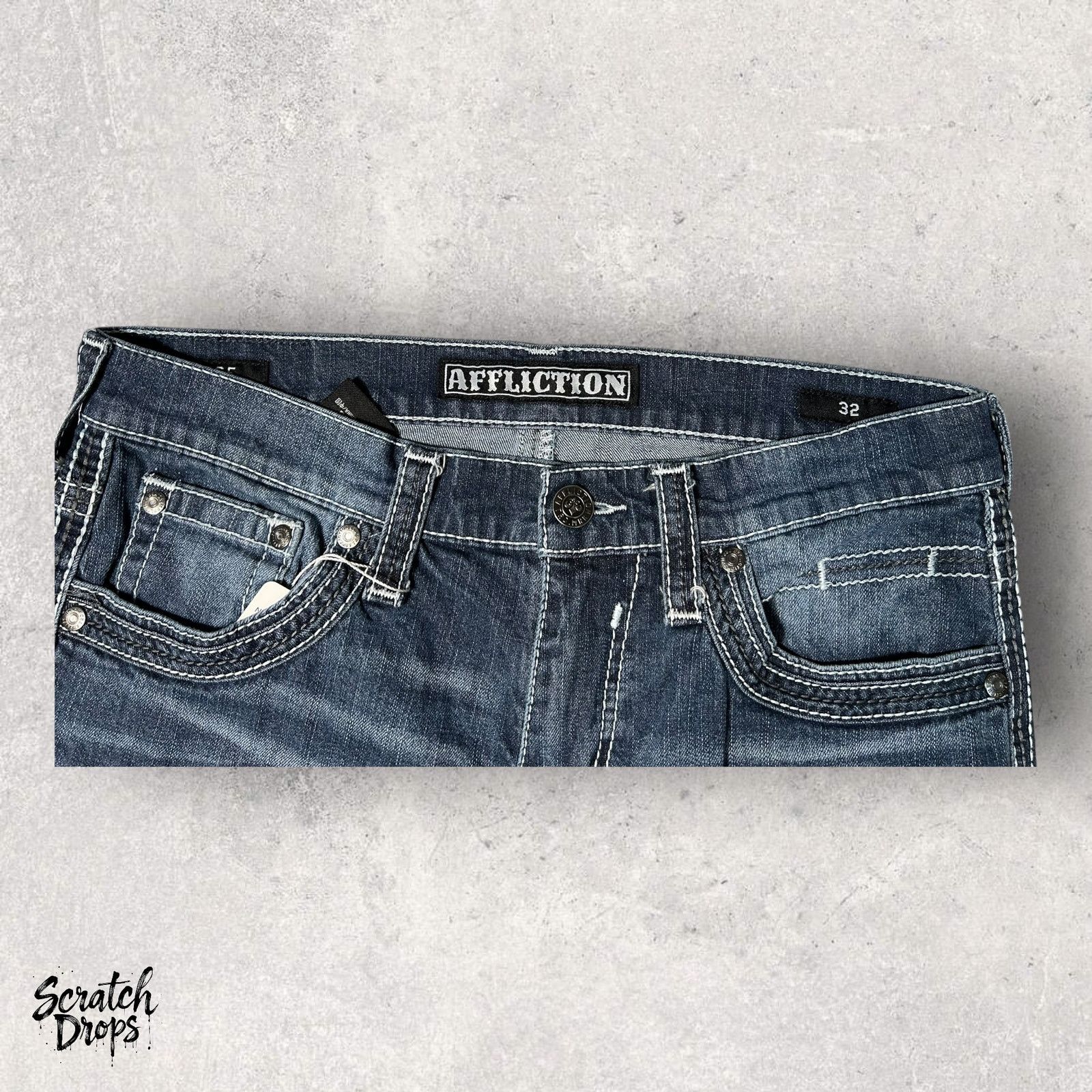 Affliction Affliction Men's Jeans Size 36x32 Vintage Y2K Embroidered Size US 36 / EU 52 - 4 Thumbnail