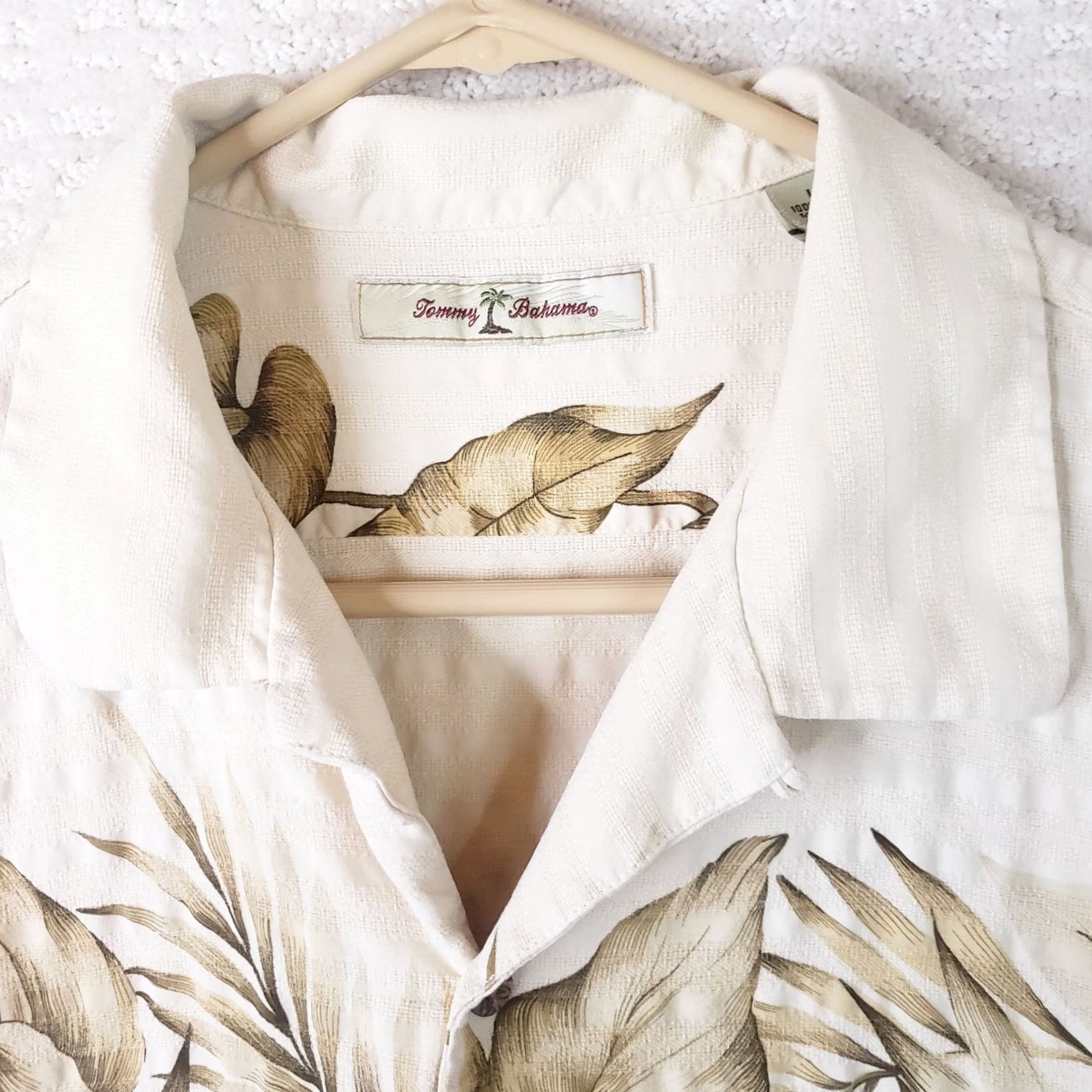 Tommy Bahama Tommy Bahama Shirt Short Sleeve Button L Yellow Silk Floral Tropical Hawaiian Button-Up Pocket Mens Regular Size L Size US L / EU 52-54 / 3 - 5 Thumbnail