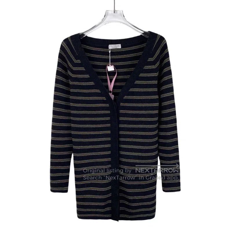 Brunello Cucinelli Brunello Cucinelli Color-blocked striped wool V-neck long- Size XS / US 0-2 / IT 36-38 - 1 Thumbnail