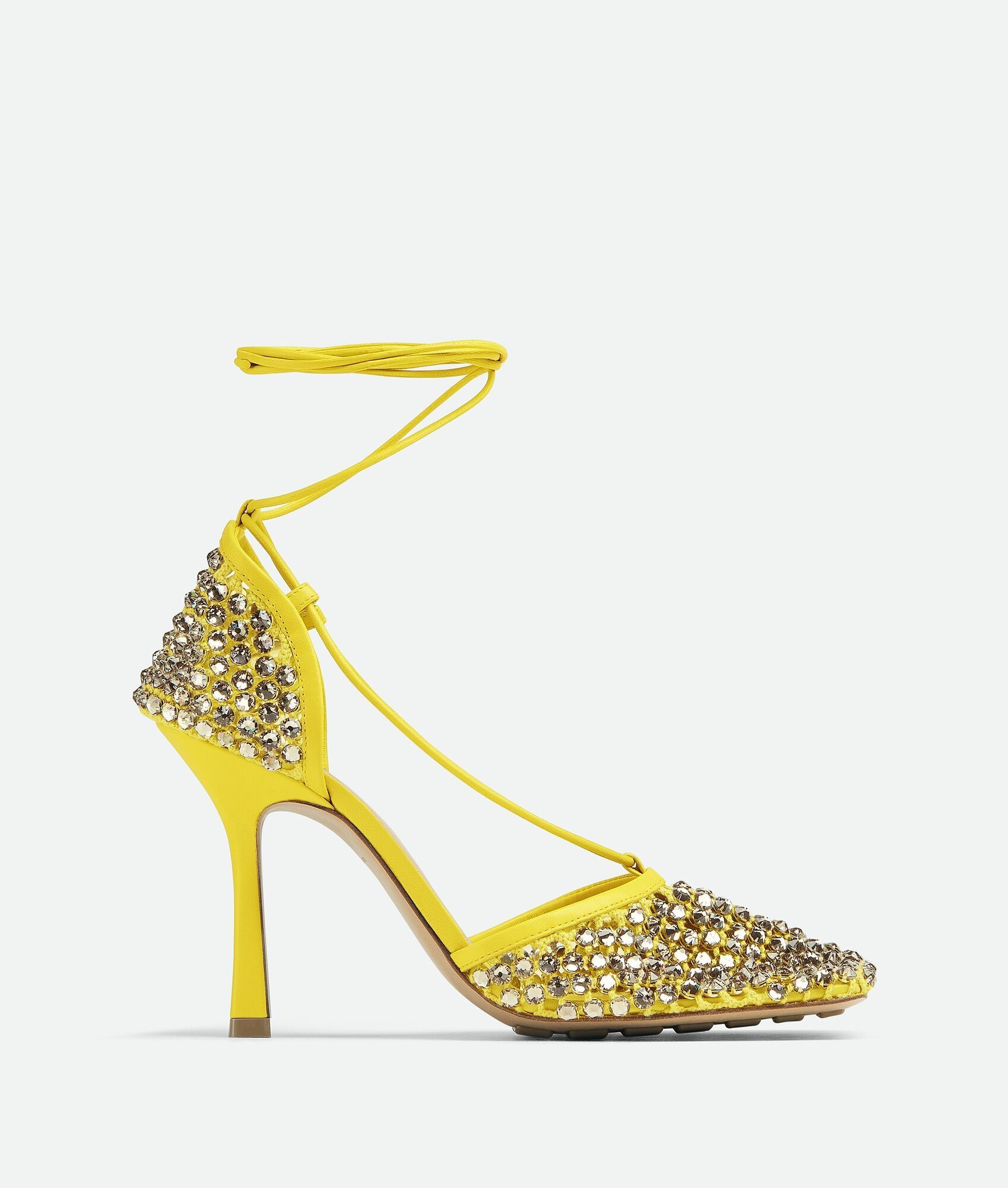 Bottega Veneta o1n1vont0924 Stretch Sandal Fabric Leather in Yellow Size US 7.5 / IT 37.5 - 1 Thumbnail