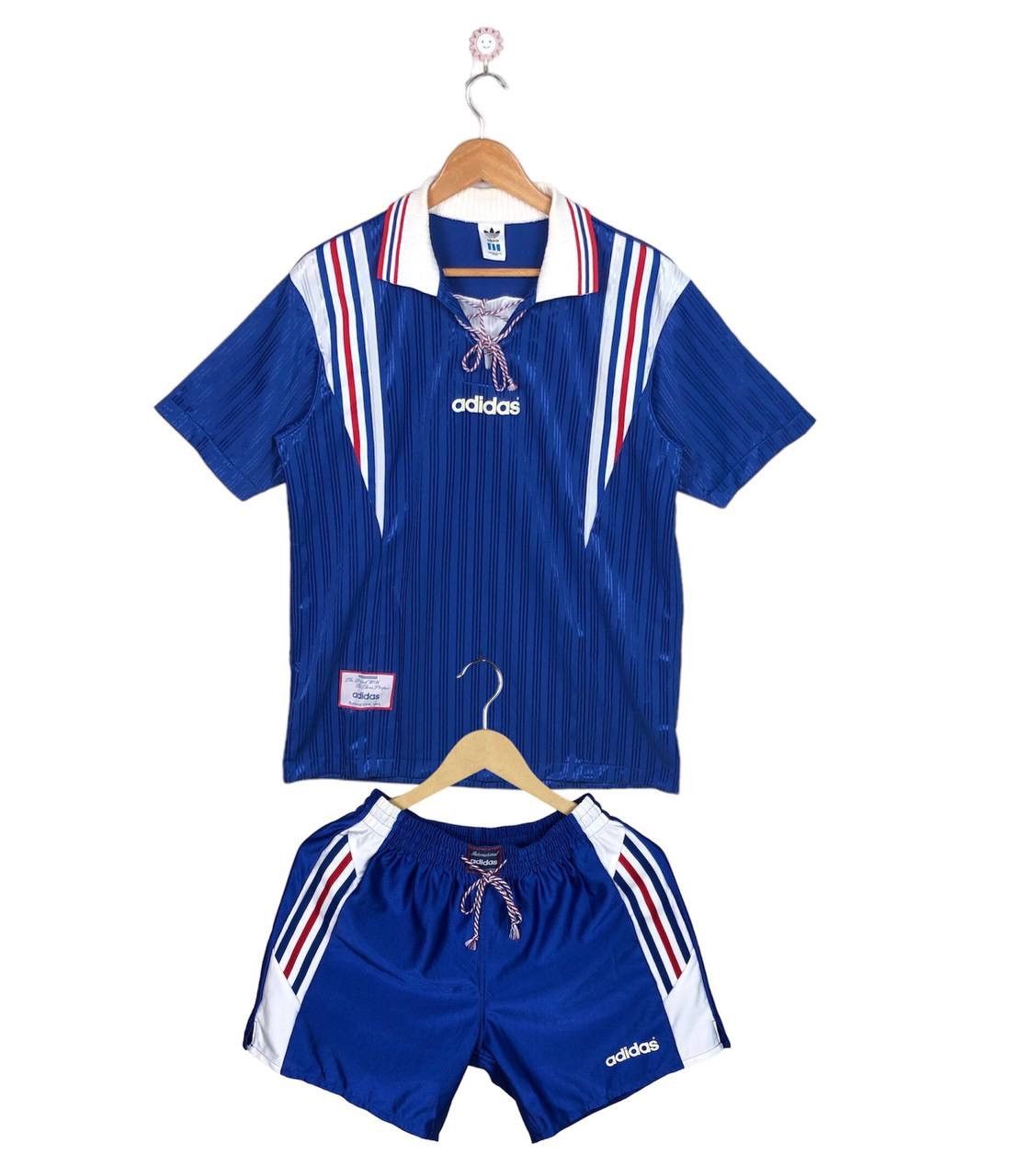 image of Adidas x Fifa World Cup Vintage 1996 France Fifa Football Kit Template Jersey in Blue (Size Small)