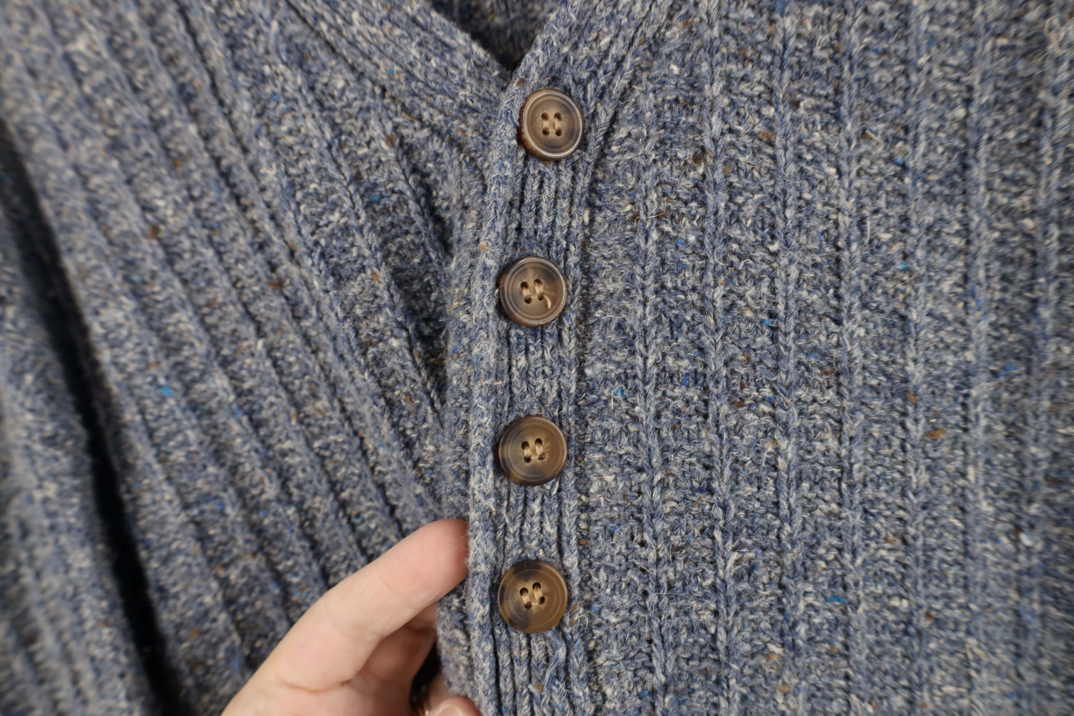Vintage Vintage 90s Streetwear Blend Ribbed Knit Henley Sweater Size US L / EU 52-54 / 3 - 4 Thumbnail