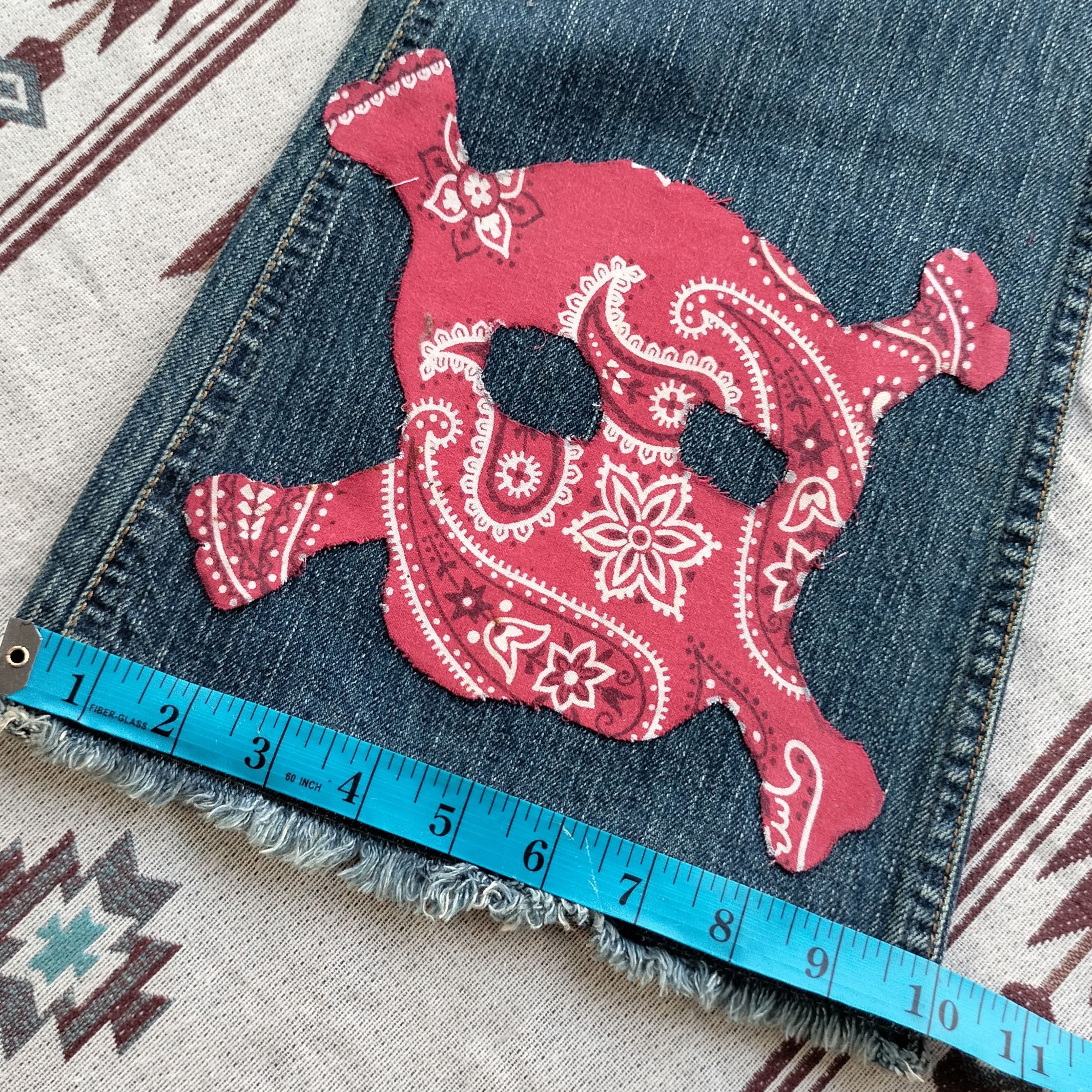 Beauty Beast Brappers skull paisley patchwork flare denim Size US 30 / EU 46 - 17 Thumbnail