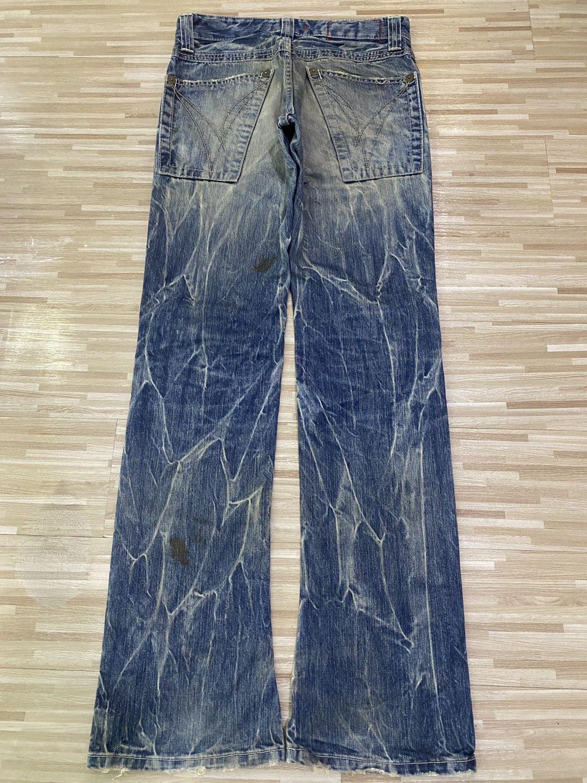 Japanese Brand 💥INSANE DISTRESSED BLUE WAY JEANS💥 Size US 29 - 2 Thumbnail