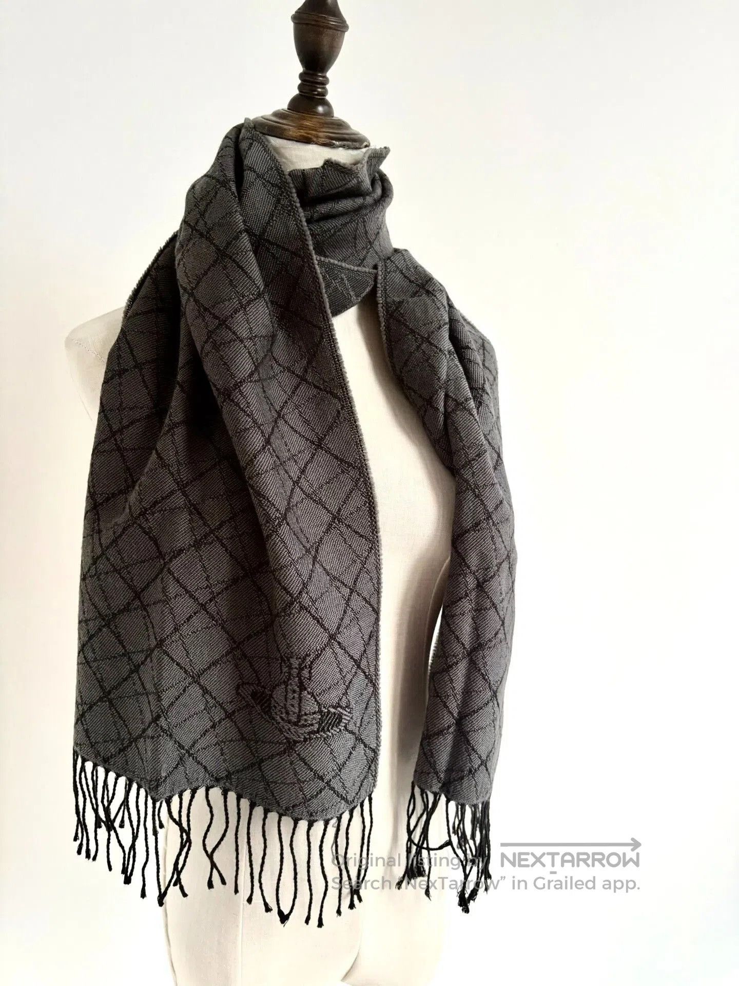 Vivienne Westwood vivienne westwood black gray diamond pattern scarf. Size ONE SIZE - 4 Thumbnail