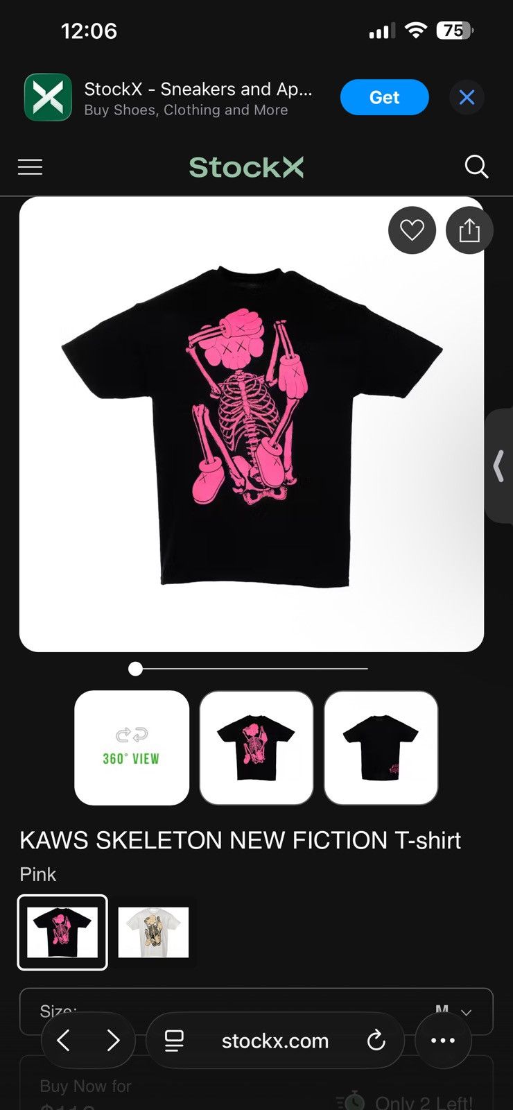 Kaws KAWS SKELETON NEW FICTION T-shirt Size US M / EU 48-50 / 2 - 4 Thumbnail
