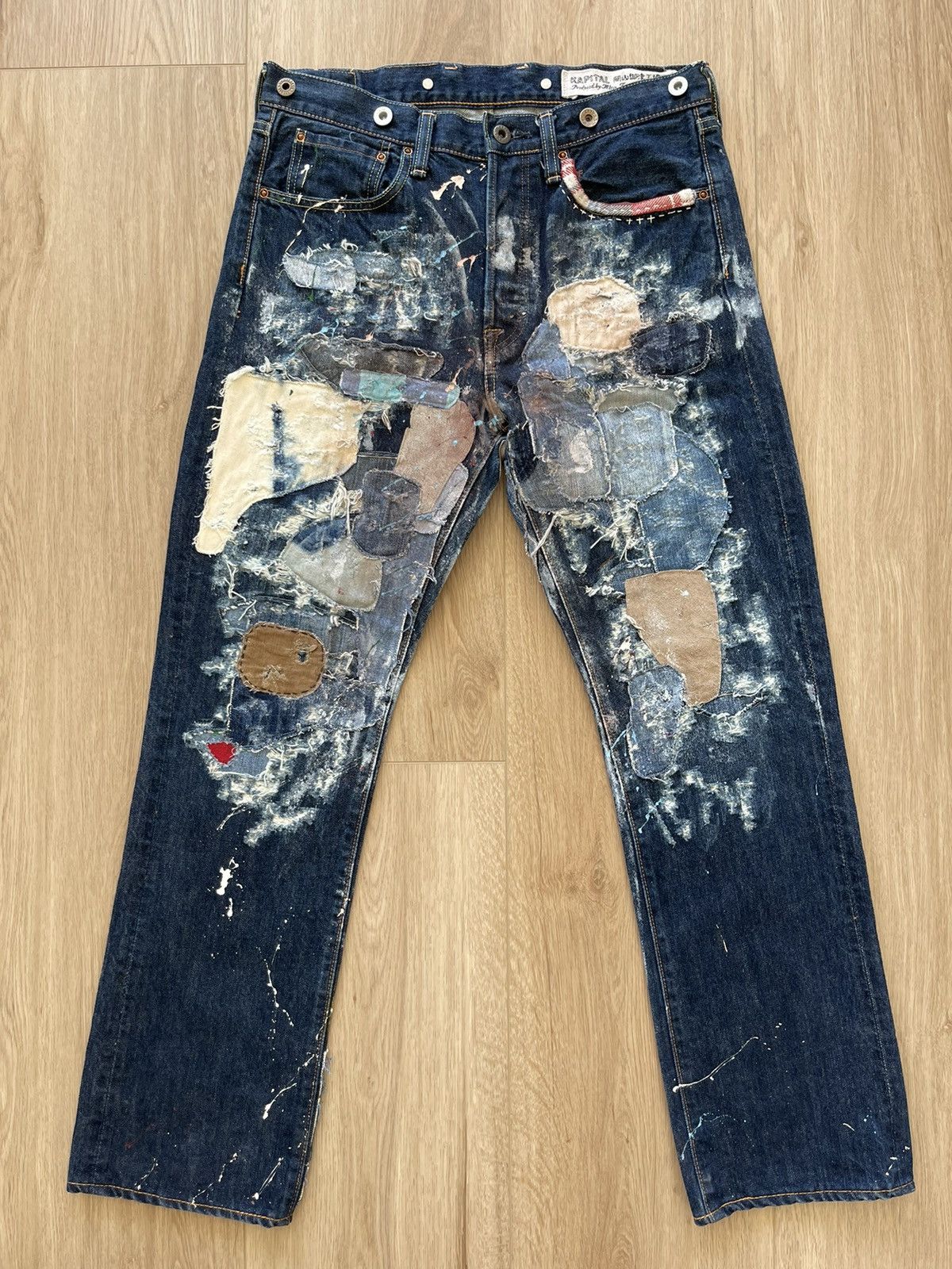 Kapital KAPITAL Vintage Sashiko Boro Patchwork Denim Jeans Size US 33 - 1 Thumbnail