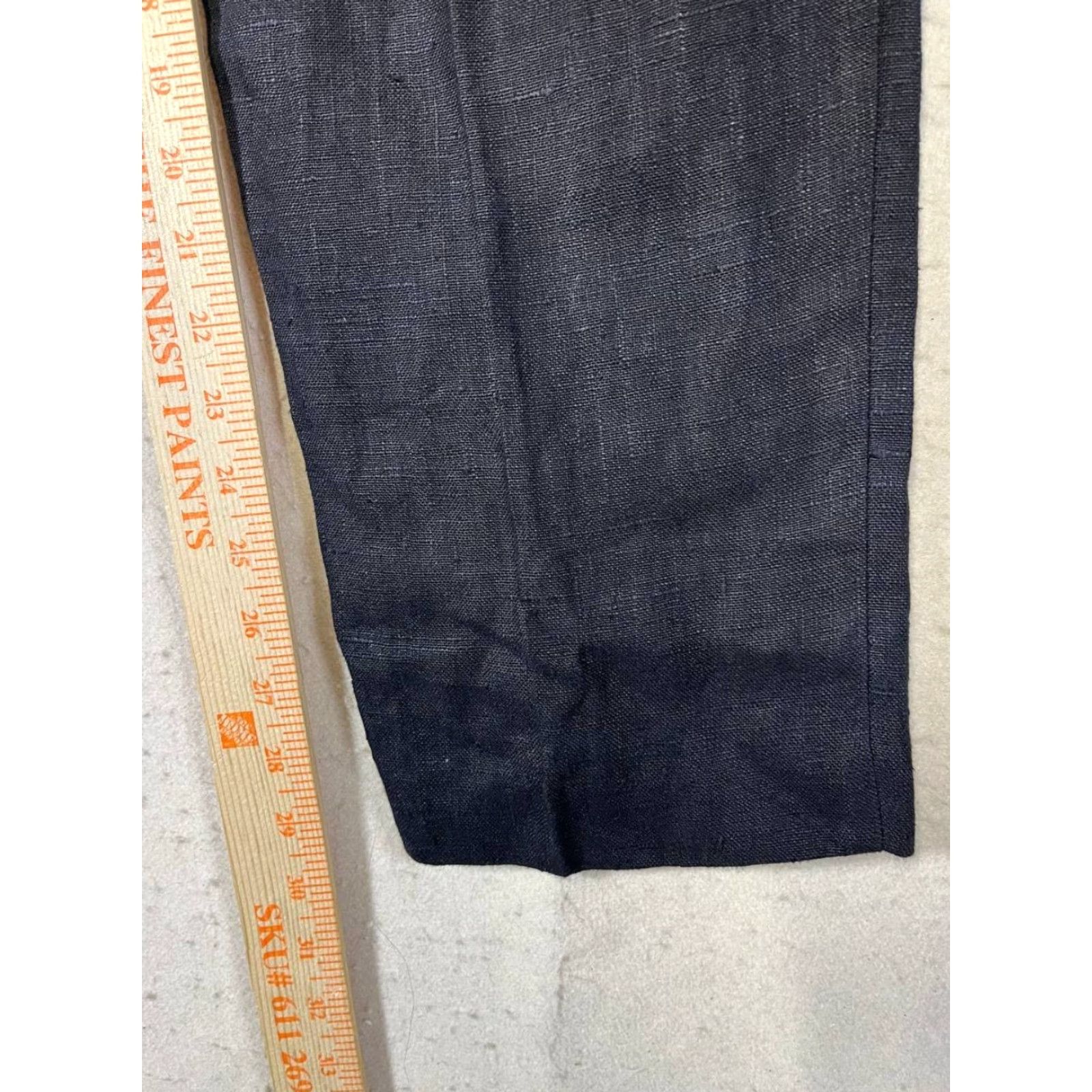 Vintage harvé benard Pants Women's Size 12 Black Linen Lined High Rise Straight Size 34" / US 12 / IT 48 - 4 Thumbnail