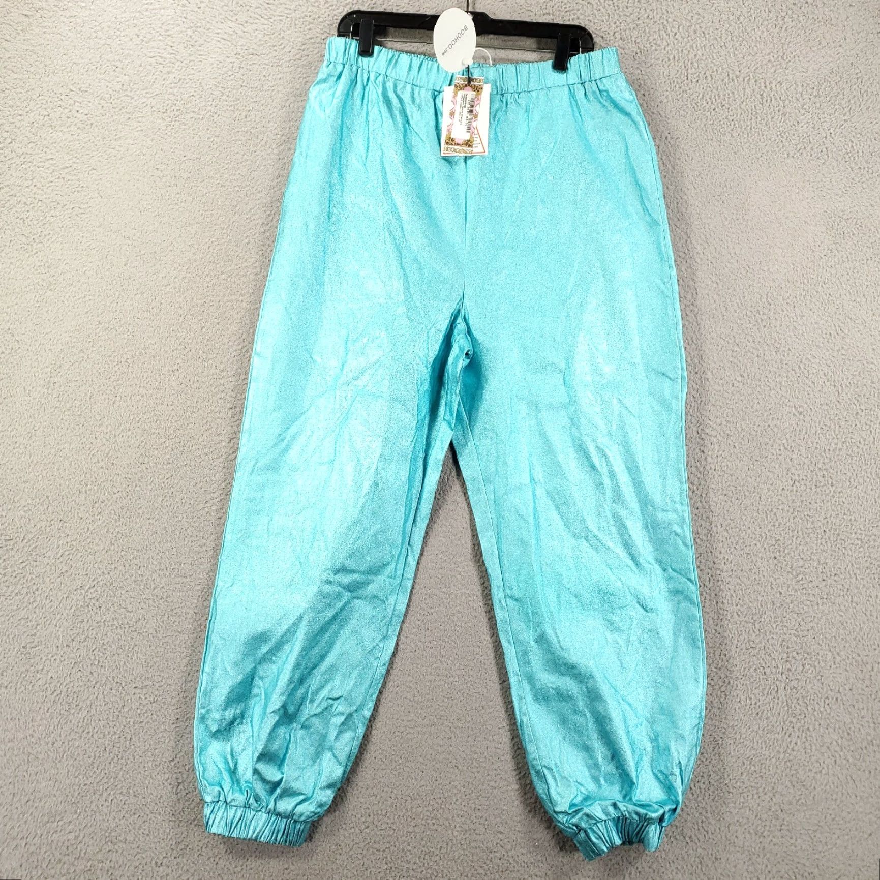 Boohoo Boohoo New Satin Set Womens 12 Blue Satin Set Outfit/Set Sleeveless V-Neck 2 Piece Crop Top Pants Clubwear Womens Size XL / US 12-14 / IT 48-50 - 3 Thumbnail