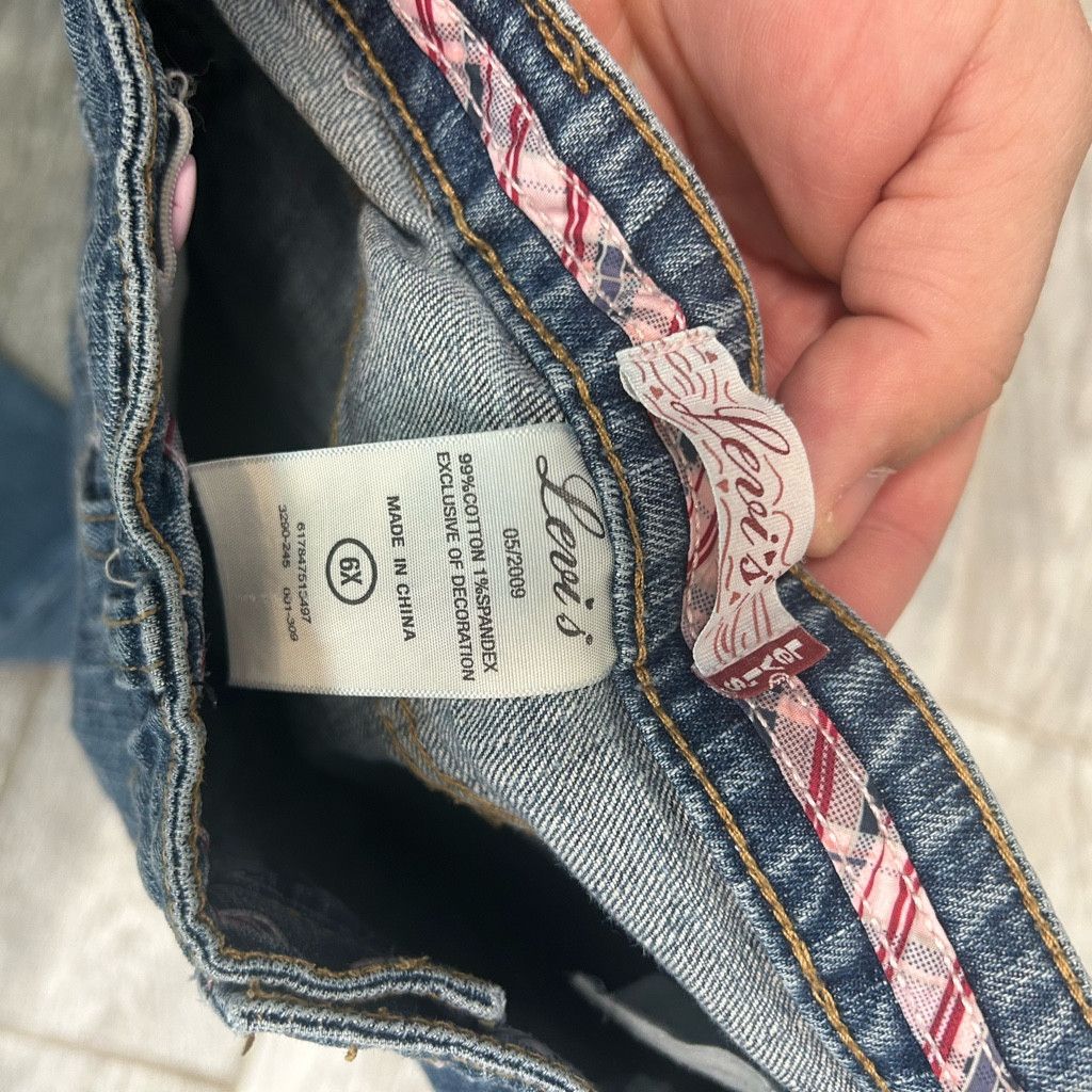 Levi's Vintage Y2K Girls Levis Jeans size 6X pink accents flare Size 28" / US 6 / IT 42 - 5 Thumbnail