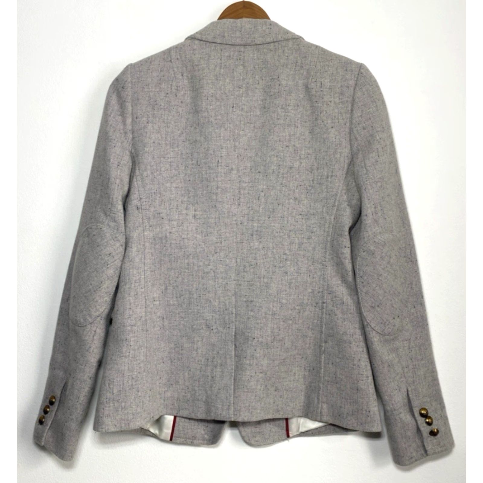Banana Republic VINTAGE Banana Republic Blazer Jacket Women’s Wool Blend Sz 4 Gray Elbow Patches 2000s Hacking Size S / US 4 / IT 40 - 2 Thumbnail