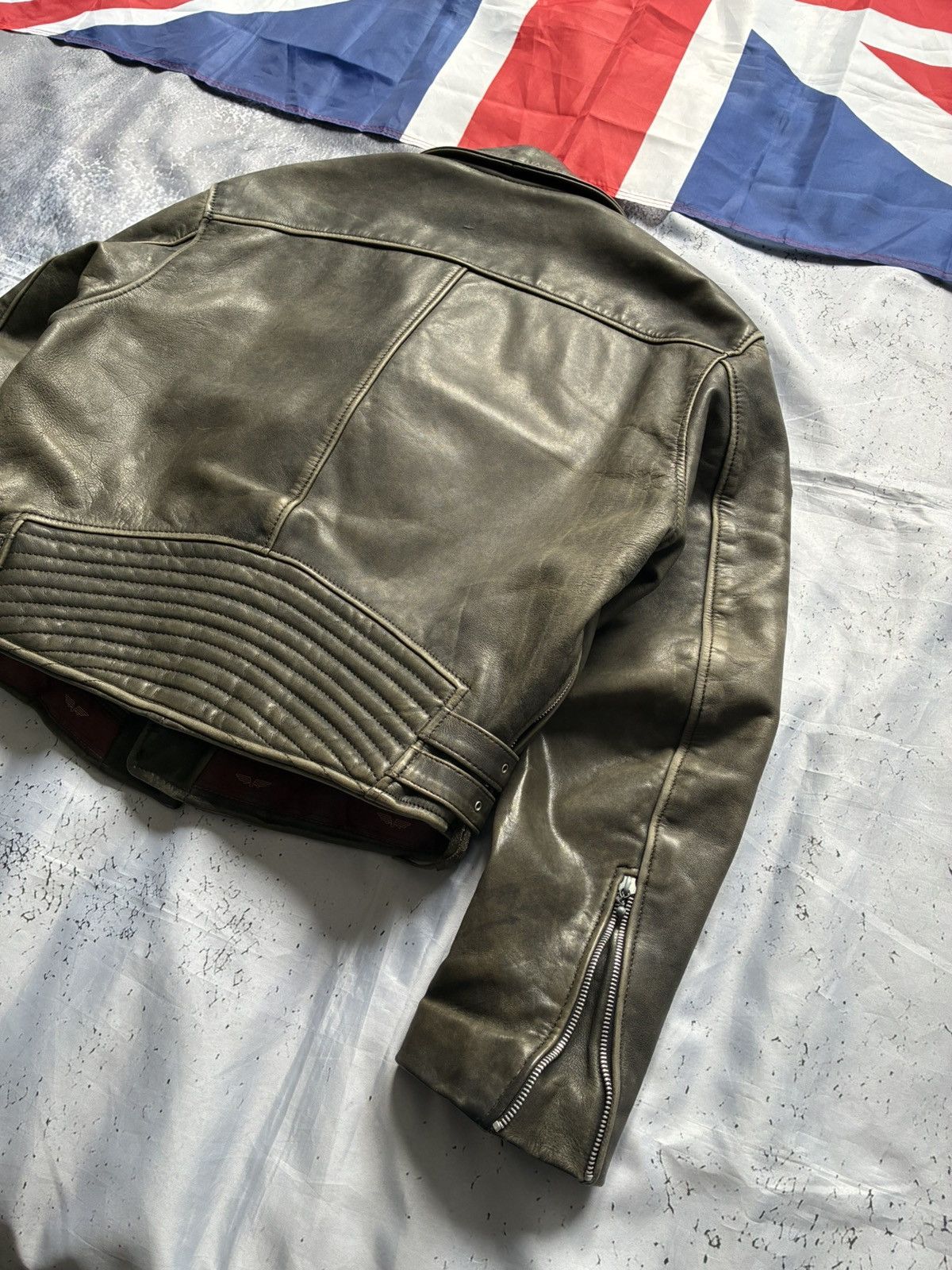 Lewis Leathers Vintage 70s-80s Lewis Leathers Roadfarer gray leather jacket Size US L / EU 52-54 / 3 - 9 Thumbnail