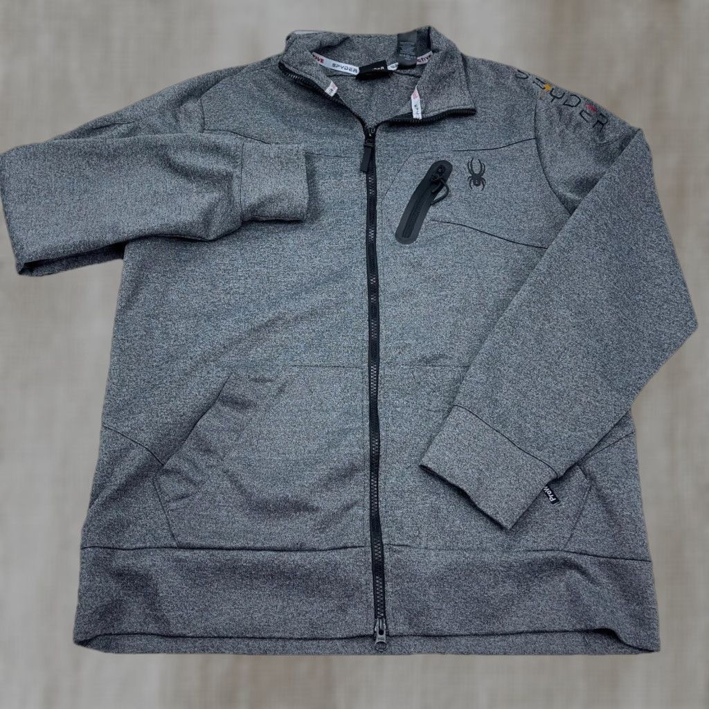 Spyder Spyder Jacket Men Large Gray Black Active Performance Hiking Outdoors Adult Jacket Size US L / EU 52-54 / 3 - 1 Thumbnail