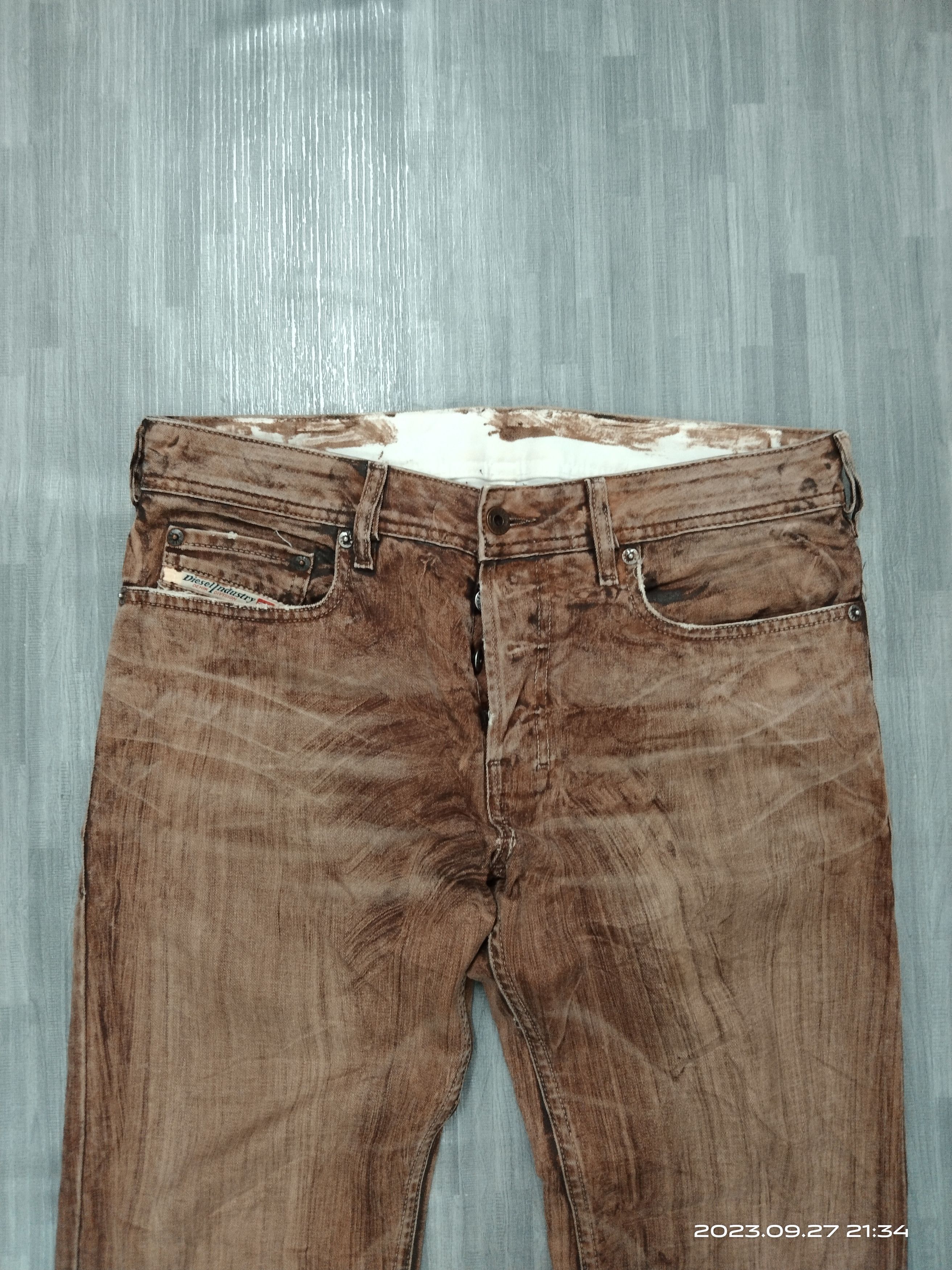 Diesel SICK FLARE DIESEL WASHED BROWM DENIM PANTS Size US 29 - 4 Thumbnail