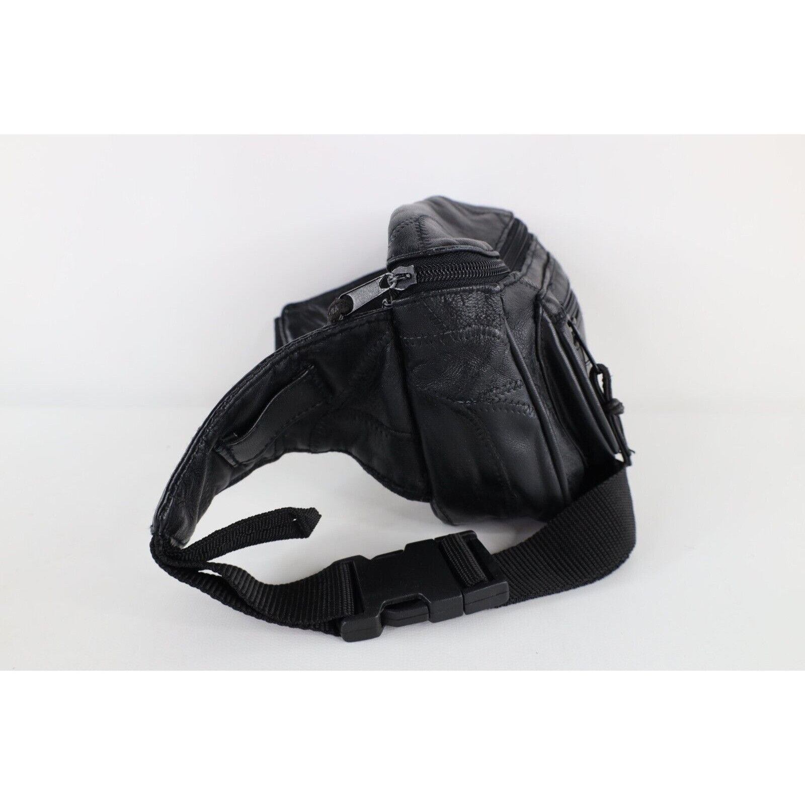 Vintage Vintage 90s Streetwear Blank Leather Festival Fanny Pack Bag Size ONE SIZE - 4 Thumbnail