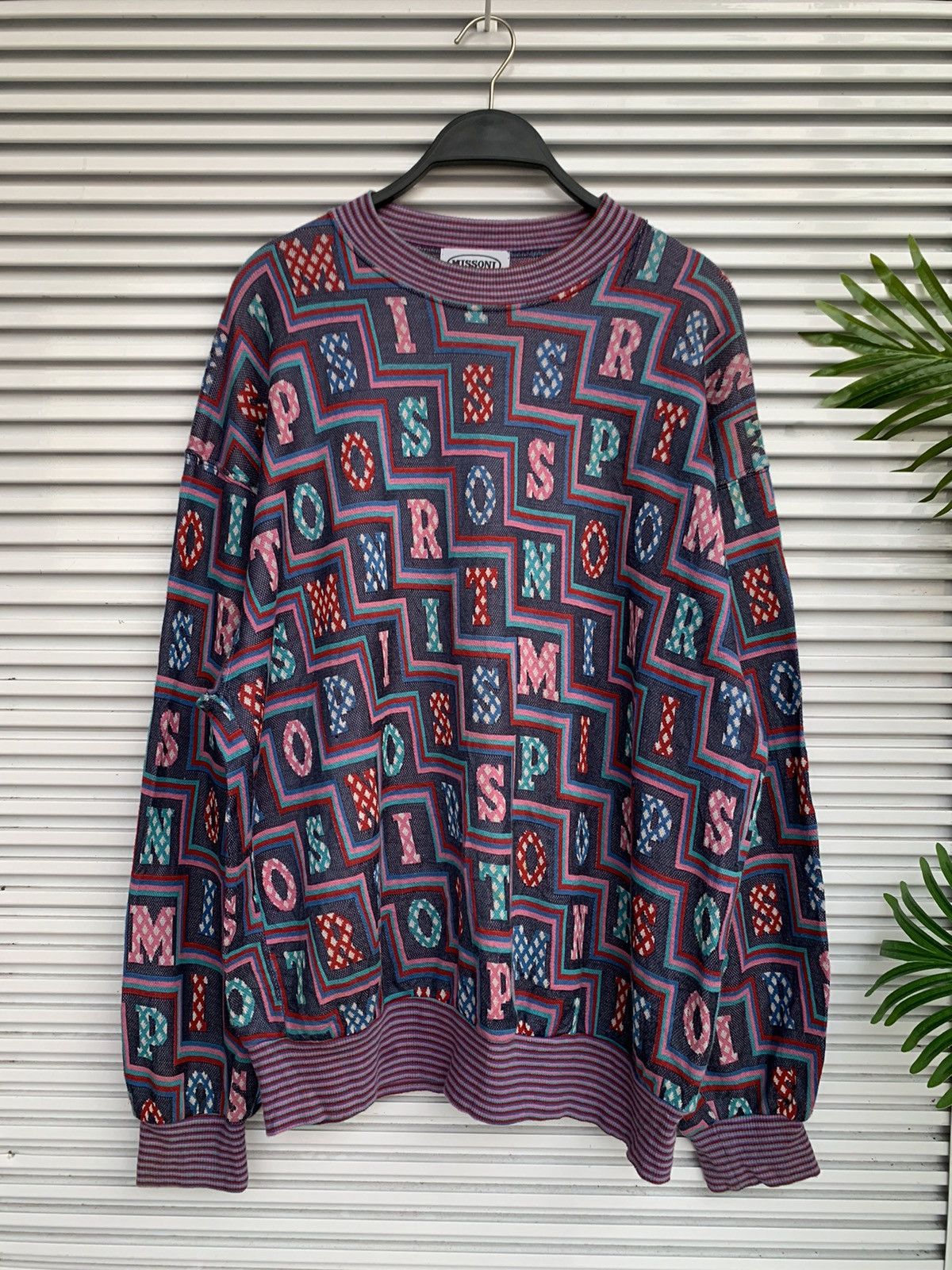 Missoni × Vintage Vintage Missoni Sport All Over Print Logo Sweatshirt Size US M / EU 48-50 / 2 - 1 Thumbnail