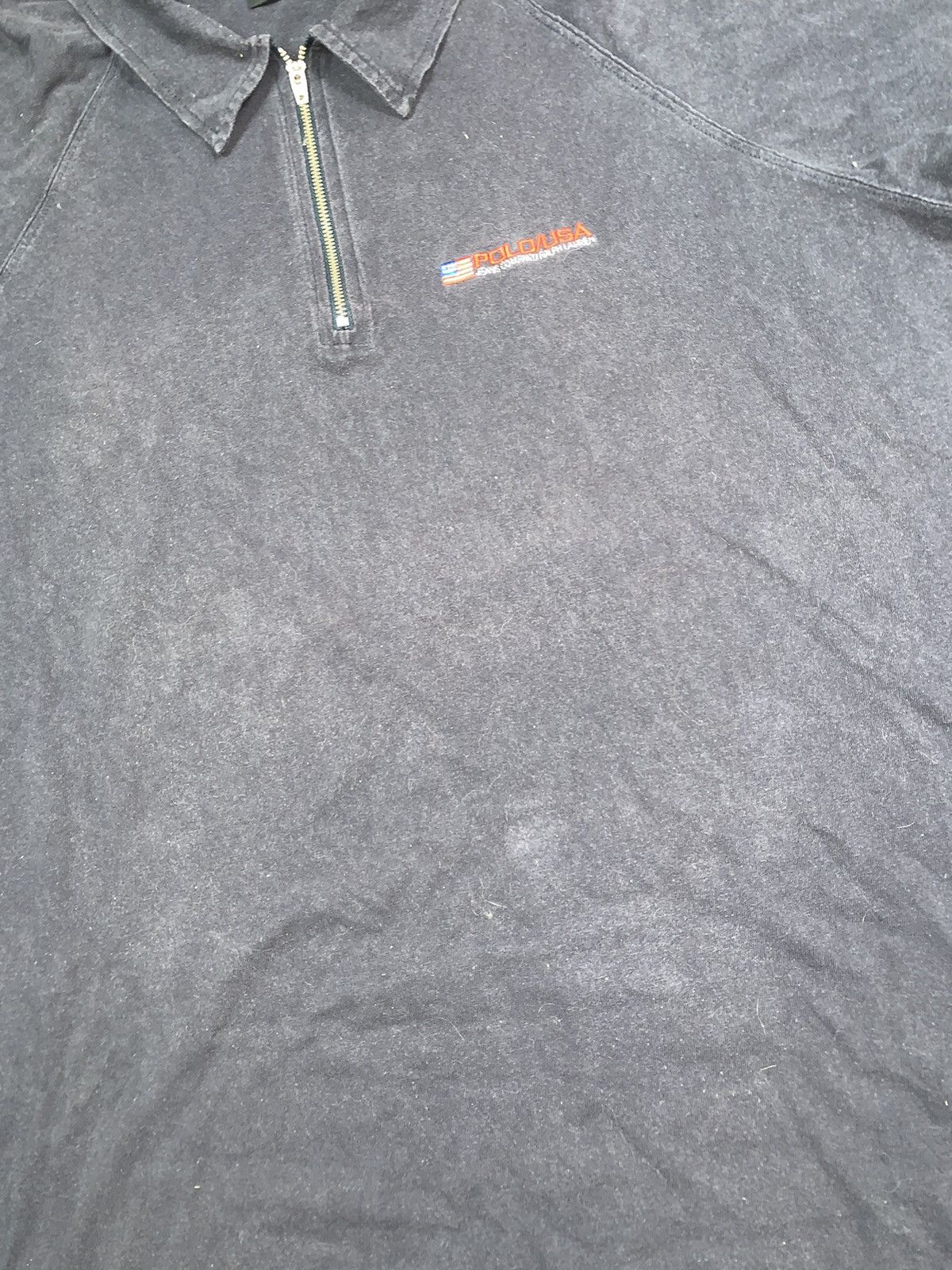 Polo Ralph Lauren × Vintage Vintage 90s Polo USA faded zip 1/4 polo tee streetwear sizeL Size US L / EU 52-54 / 3 - 5 Thumbnail
