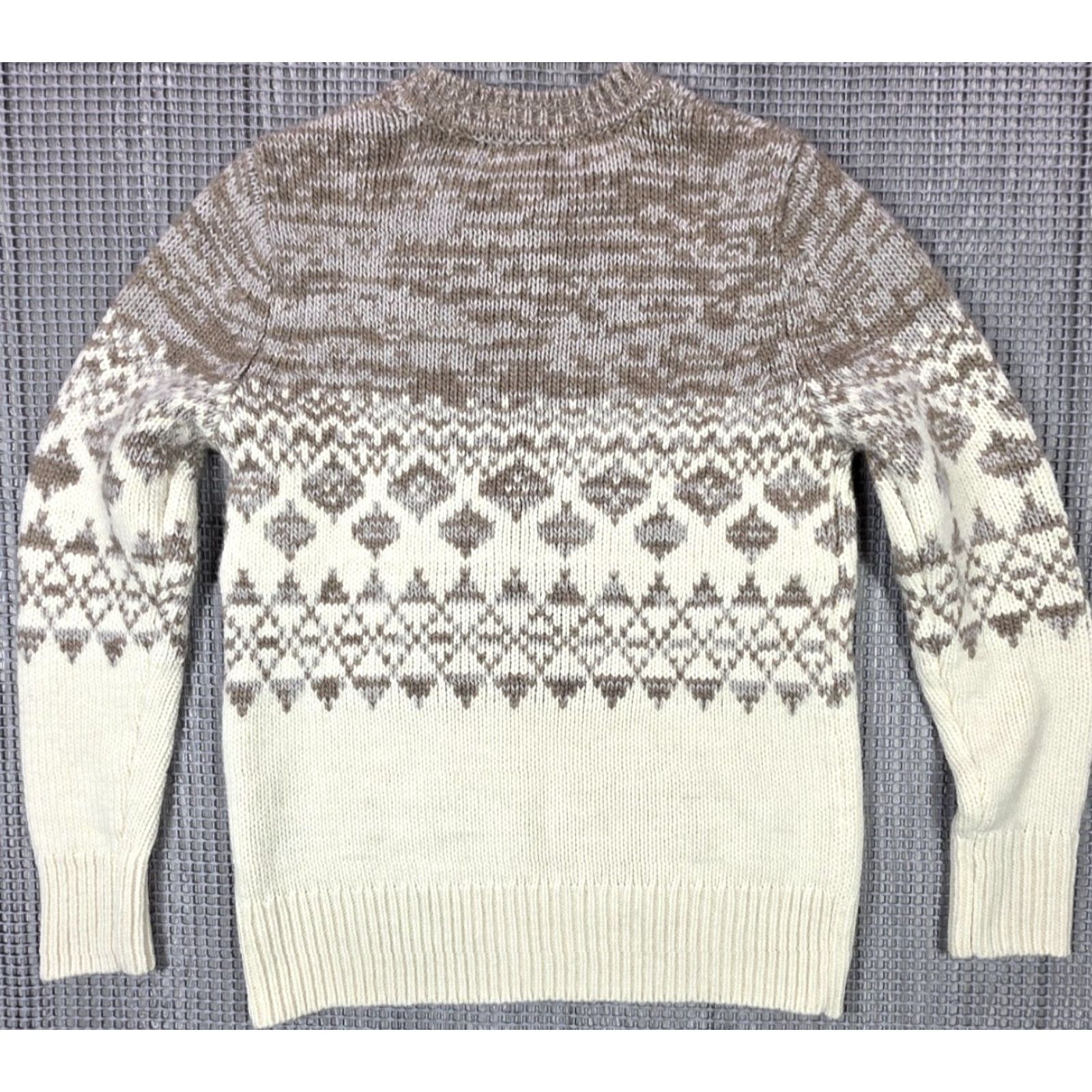 Banana Republic Banana Republic Sweater Womens S Ivory Fair Isle Alpaca Wool Blend Crewneck Classic Luxe Warm Womens Size S / US 4 / IT 40 - 7 Thumbnail