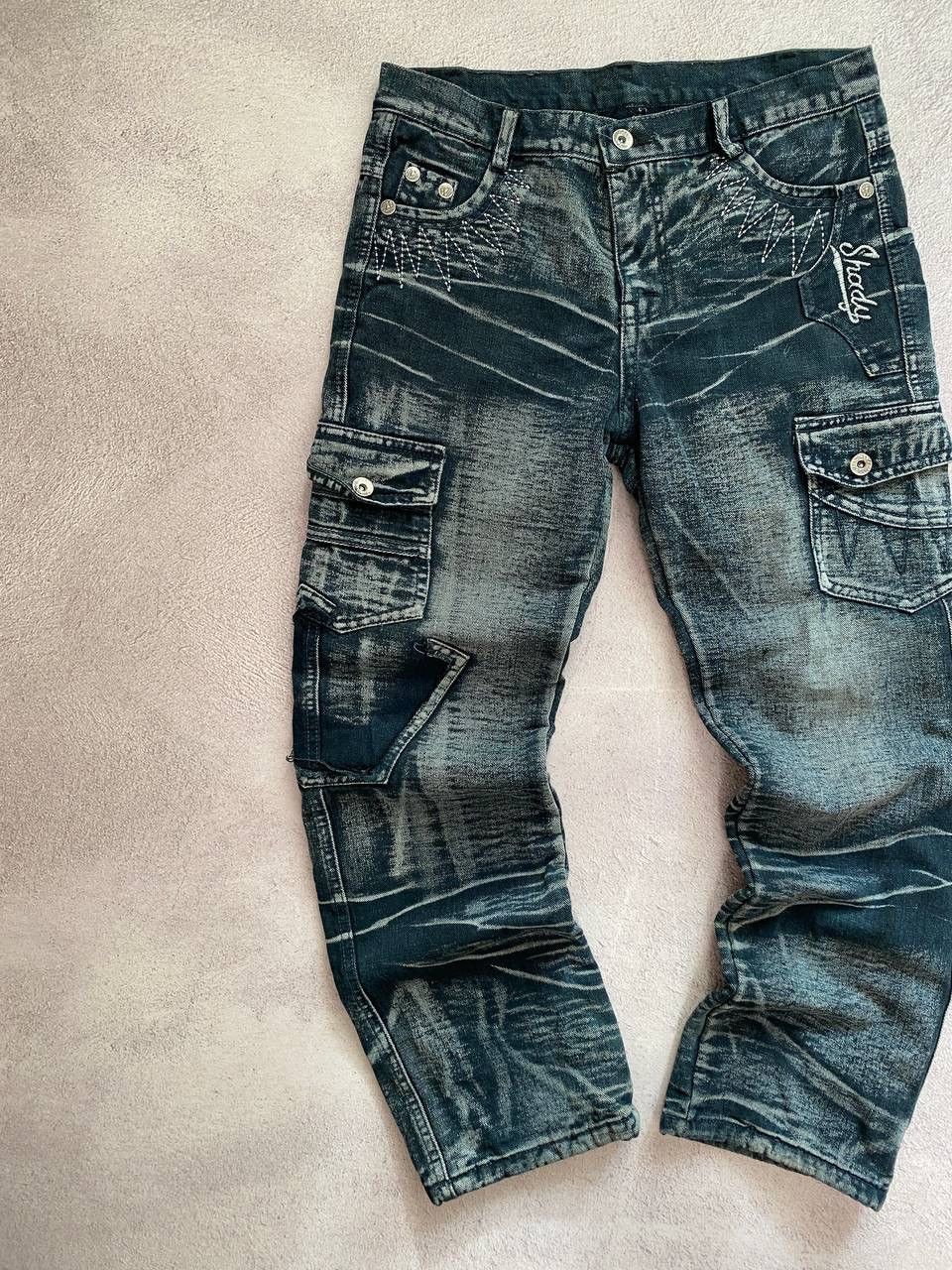 Vintage Dirty pants Faded Crash denim thrashed y2k distressed jeans Size US 29 - 4 Thumbnail