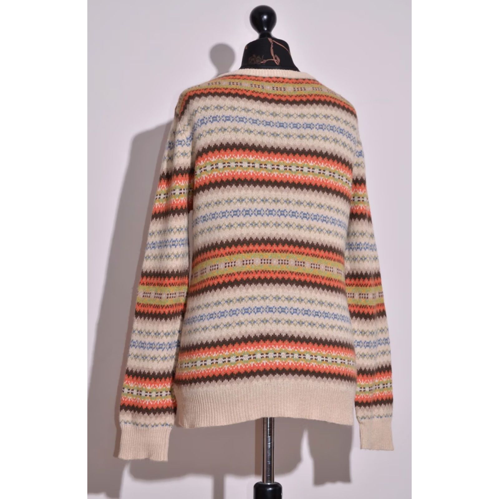 Gant GANT Cardigan Jumper Women’s Wool Blend Fair Isle Beige XL V-Neck Size XL / US 12-14 / IT 48-50 - 4 Thumbnail