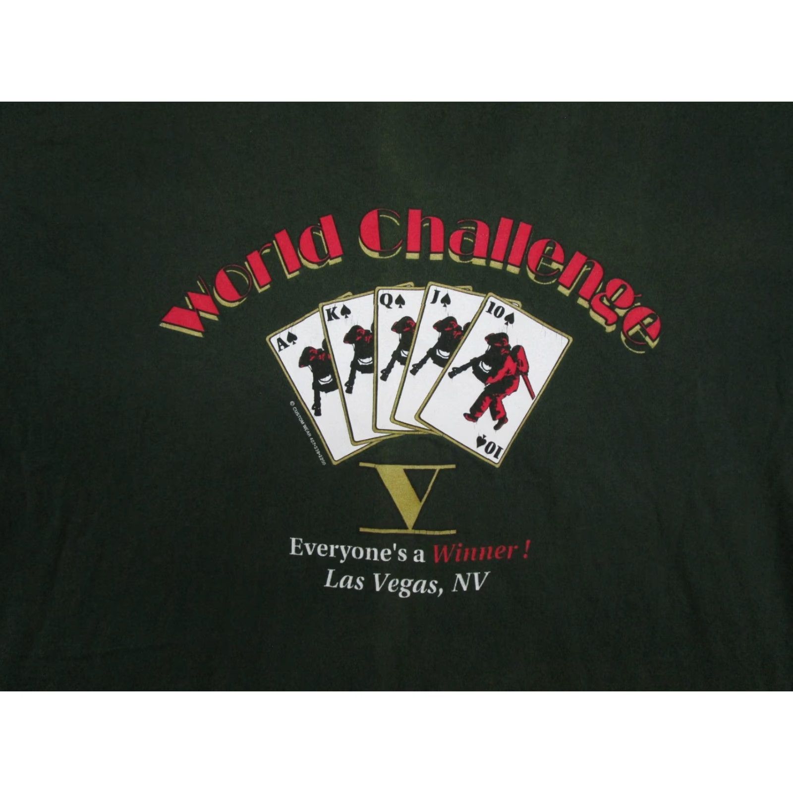 Fruit Of The Loom VTG Firefighter Combat World Challenge Single Stitch MGM Vegas Shirt XL Men's Cotton Green 1990s 90s Size US XL / EU 56 / 4 - 2 Thumbnail