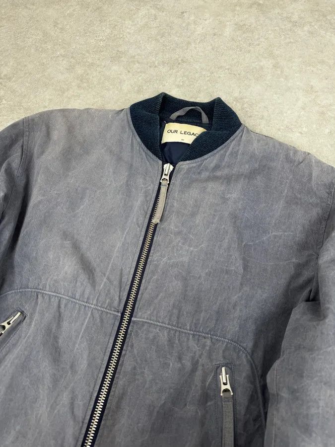 Our Legacy Our Legacy Dyed Blue Eroded Bomber Jacket Size US M / EU 48-50 / 2 - 5 Thumbnail