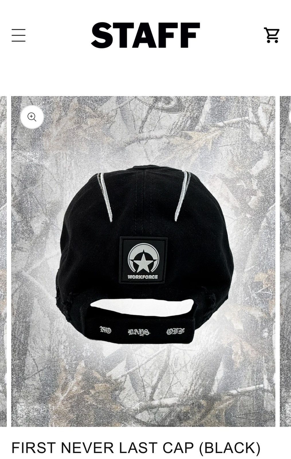 G59 Records × STAFF WORKFORCE First Never Last cap Size 30 - 2 Thumbnail