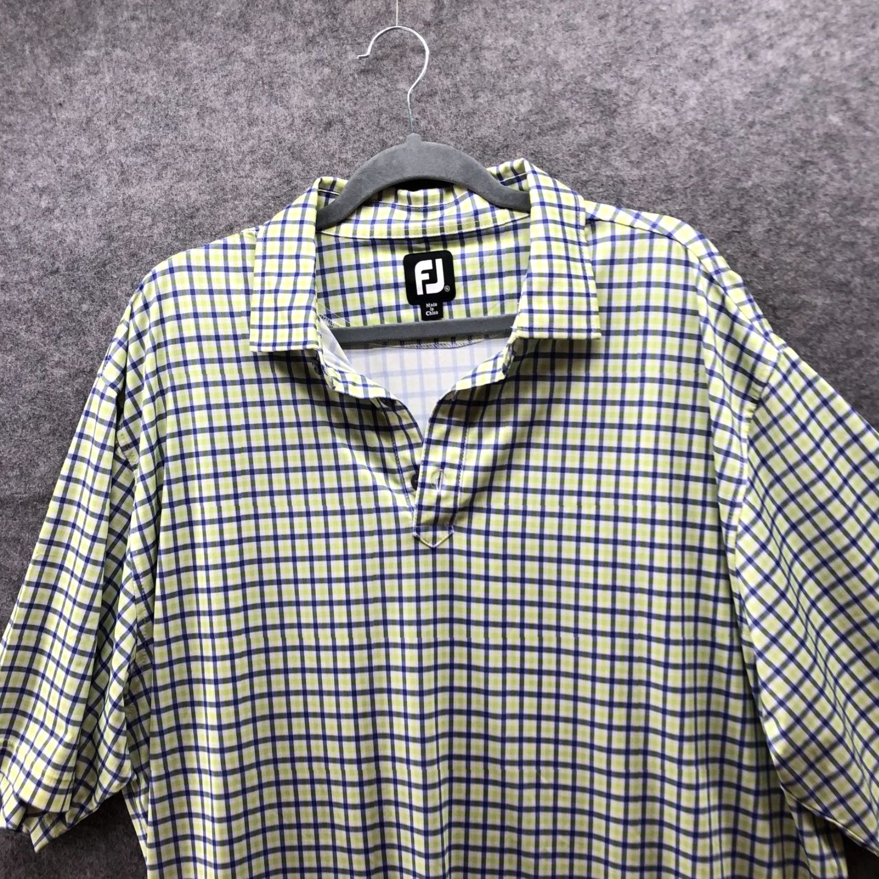 Footjoy FootJoy Polo Shirt Mens XL Short Sleeve Yellow Plaid Performance Golf Shirt Size US XL / EU 56 / 4 - 3 Thumbnail
