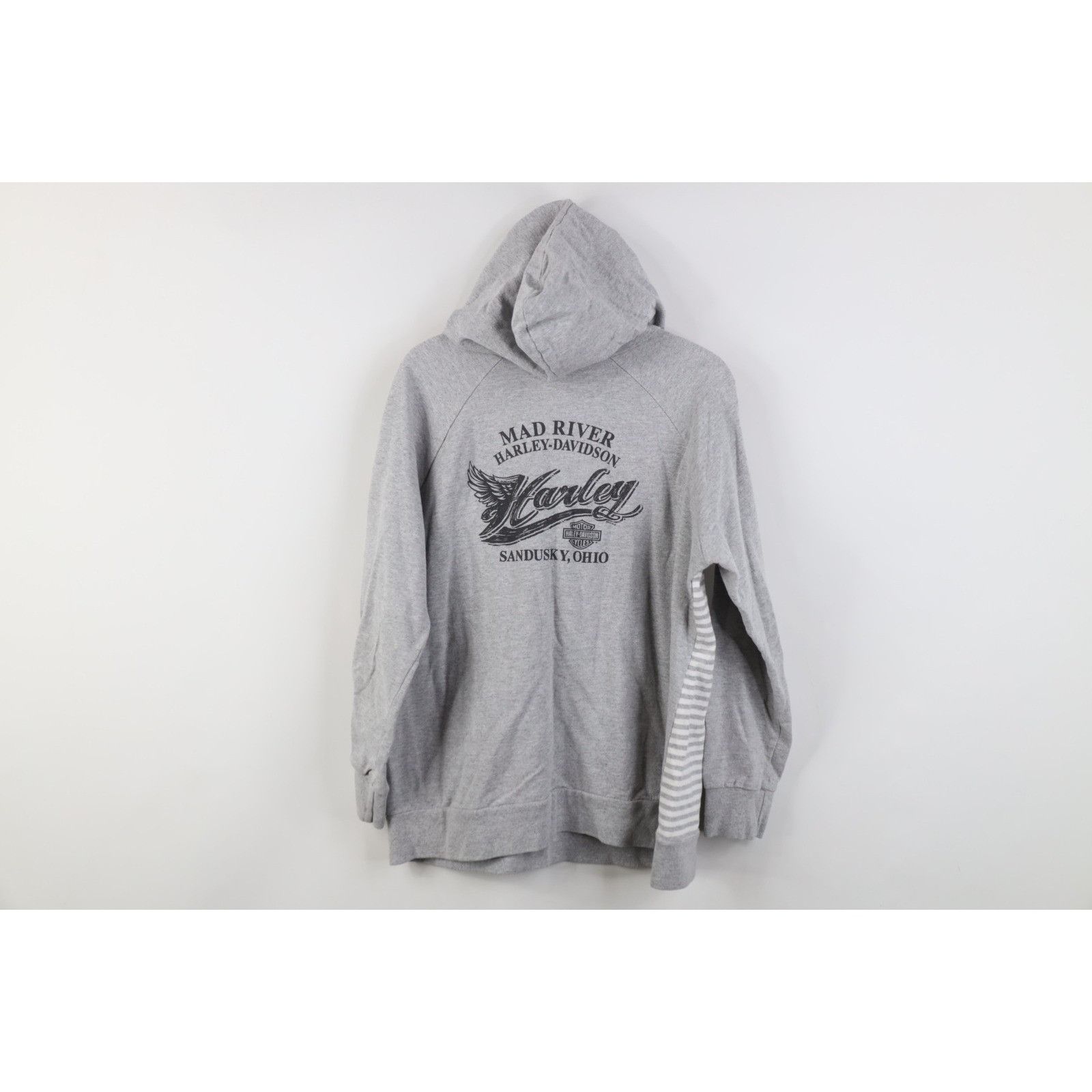 Harley Davidson Vintage Y2K Harley Davidson Striped French Terry Hoodie Size XL / US 12-14 / IT 48-50 - 13 Thumbnail