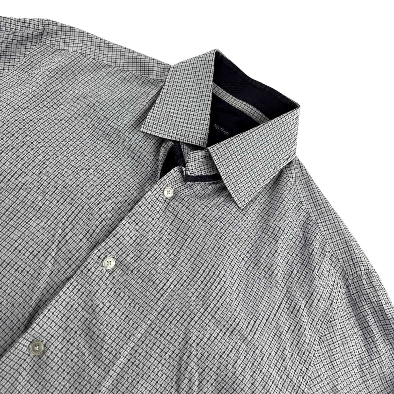 Pal Zileri Pal Zileri Men’s Cotton Blend Plaid Button-Down Shirt Blue • Size US M / EU 48-50 / 2 - 1 Thumbnail