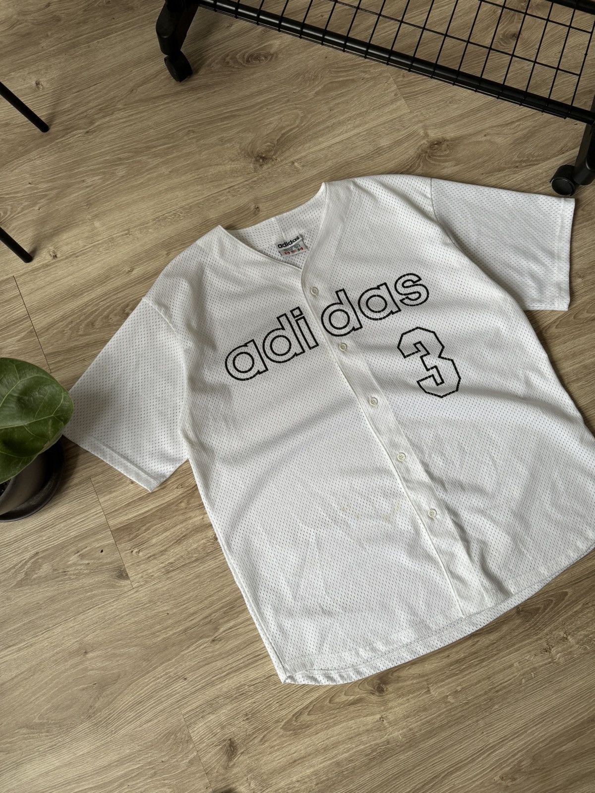Vintage Vintage 90s Adidas Big Logo Baseball Jersey Made In USA Size US L / EU 52-54 / 3 - 2 Thumbnail