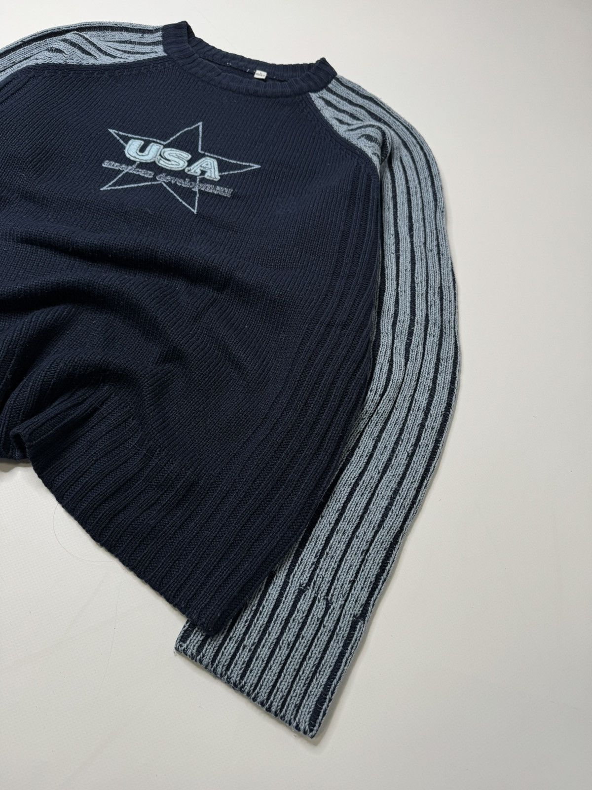 Japanese Brand Vintage avant garde ribbed knit sweater USA swag if6was9 y2k Size US L / EU 52-54 / 3 - 4 Thumbnail