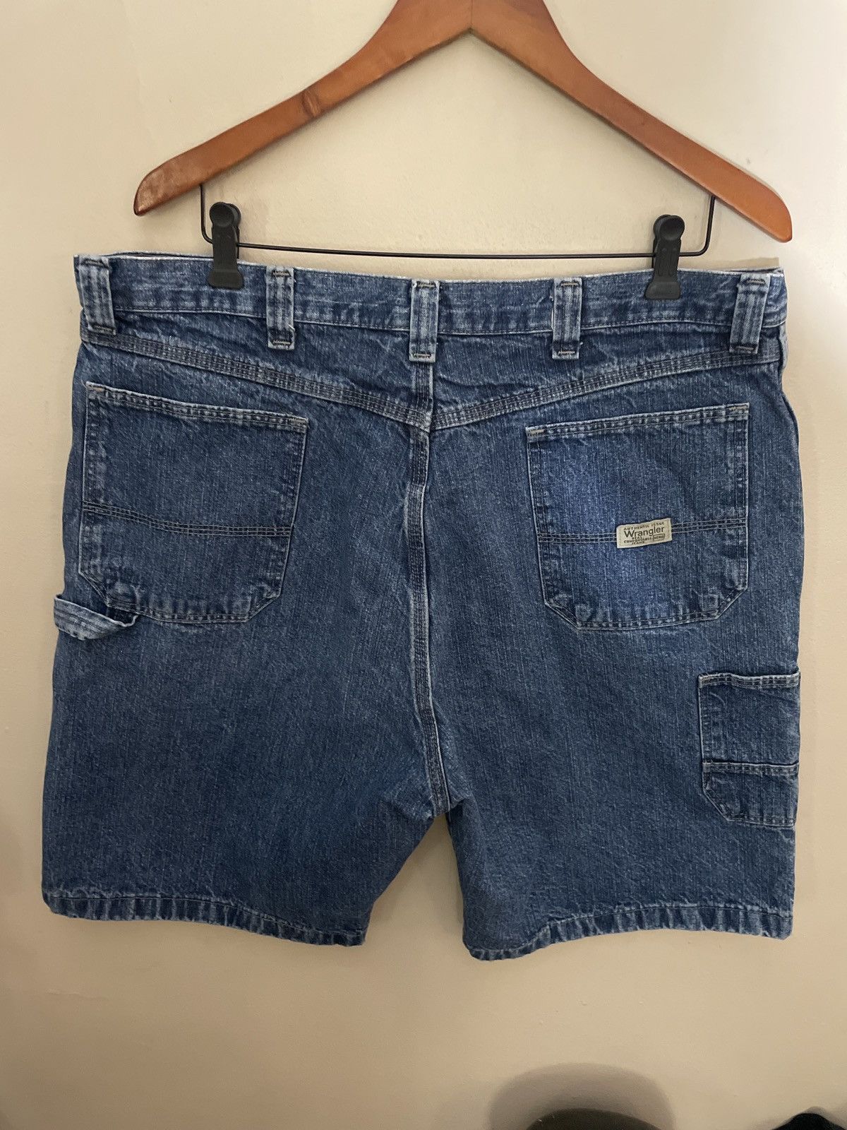 Designer × Vintage × Wrangler Wrangler Denim Blue Jean Shorts Jorts Waist 38x9 Carpenter 🔥 Size US 38 / EU 54 - 6 Thumbnail