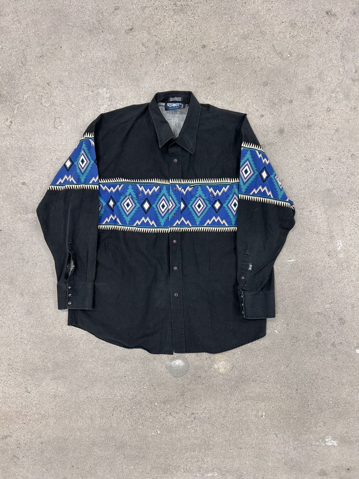 Vintage Vintage Aztec Pearl Snap Button Down Size US XL / EU 56 / 4 - 1 Thumbnail