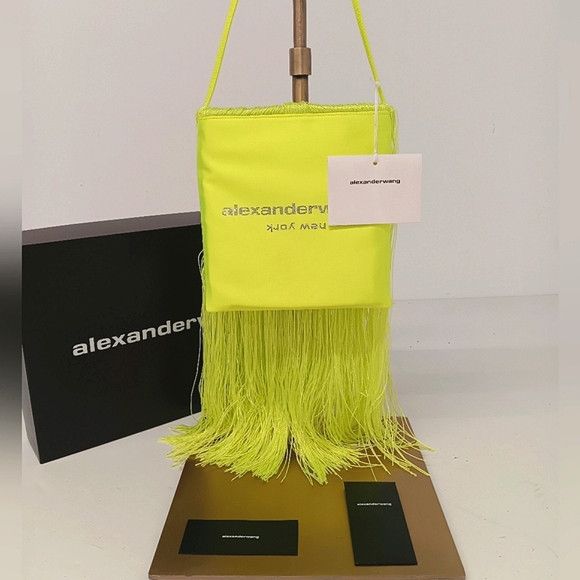 Alexander Wang Alexander Wang Satin Crystal Fringe Shoulder Bag - Neon Size ONE SIZE - 13 Thumbnail