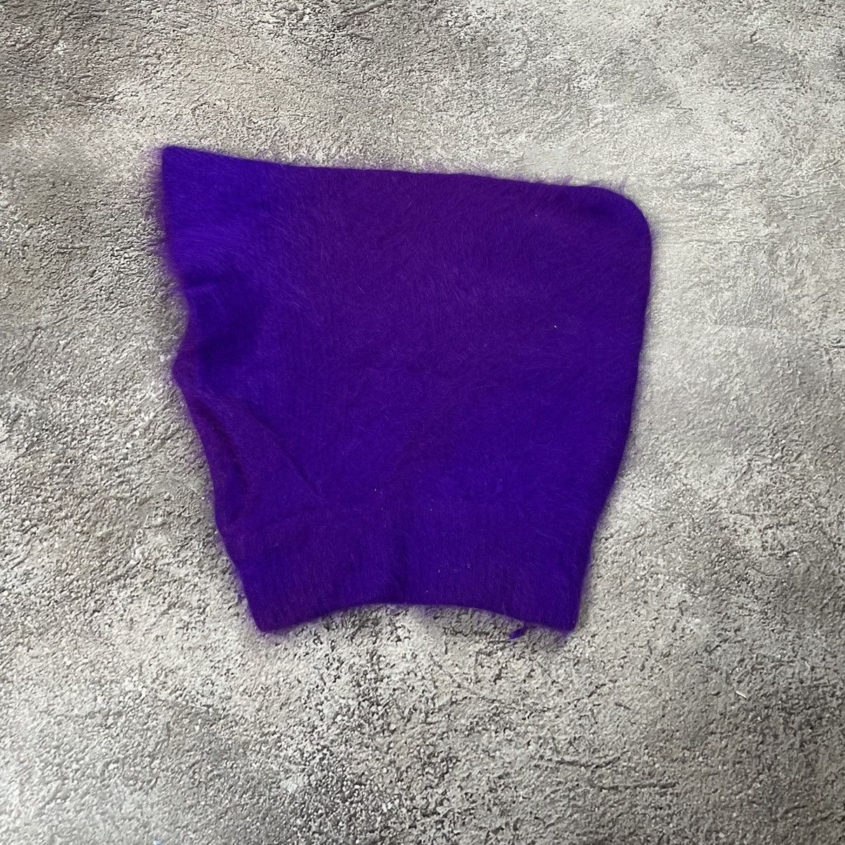 Vintage Vintage 90s Fuzzy Mohair Knit Beanie Purple Goth Alt Boxy OS Size ONE SIZE - 2 Thumbnail