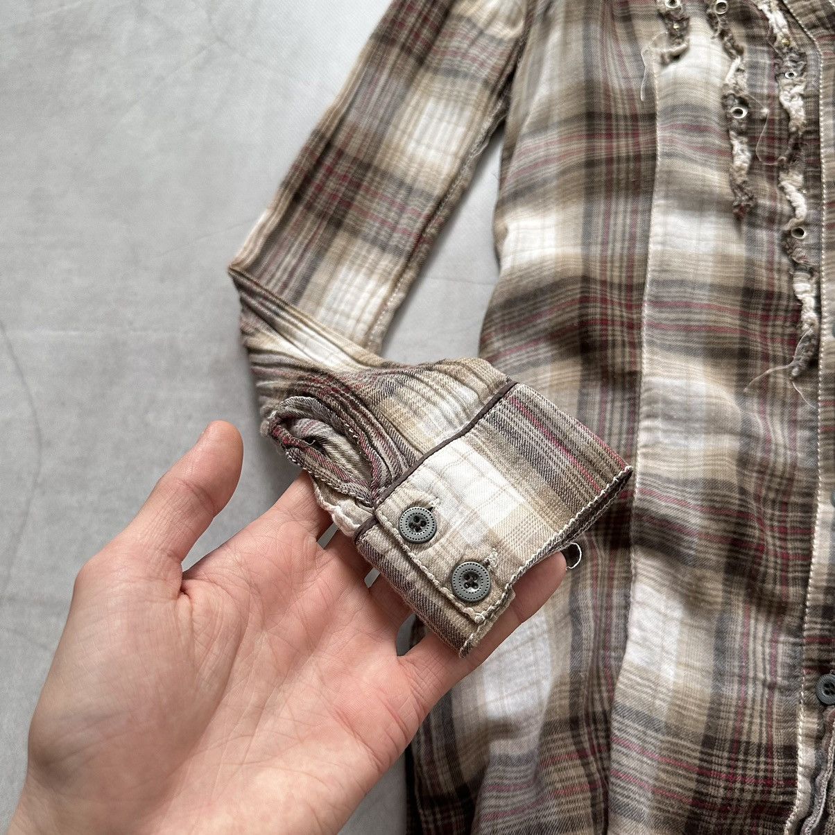 Hysteric Glamour × Undercover Eyelets Checkered Button Punk Shirt LGB If Six Was Nine Vibe Size S / US 4 / IT 40 - 8 Thumbnail