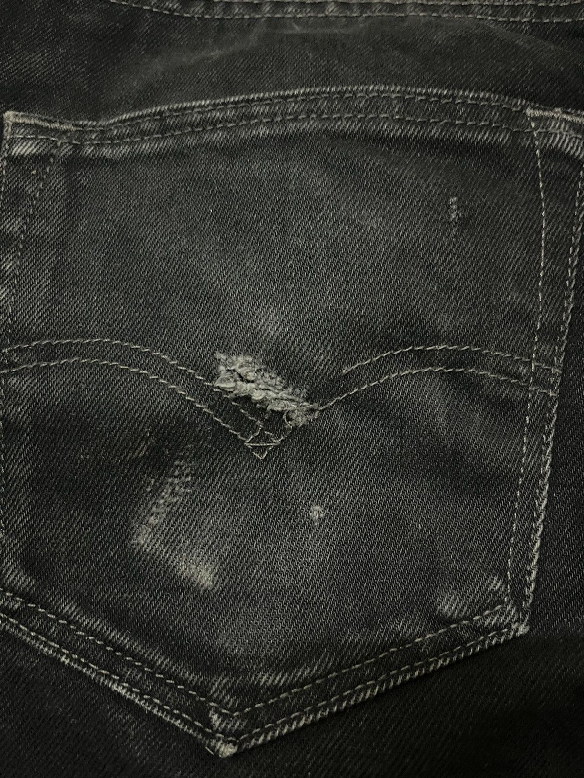 Levi's Vintage Clothing Levi’s 501 Black Distressed Jeans, Worn Fade Style Size US 33 - 4 Thumbnail