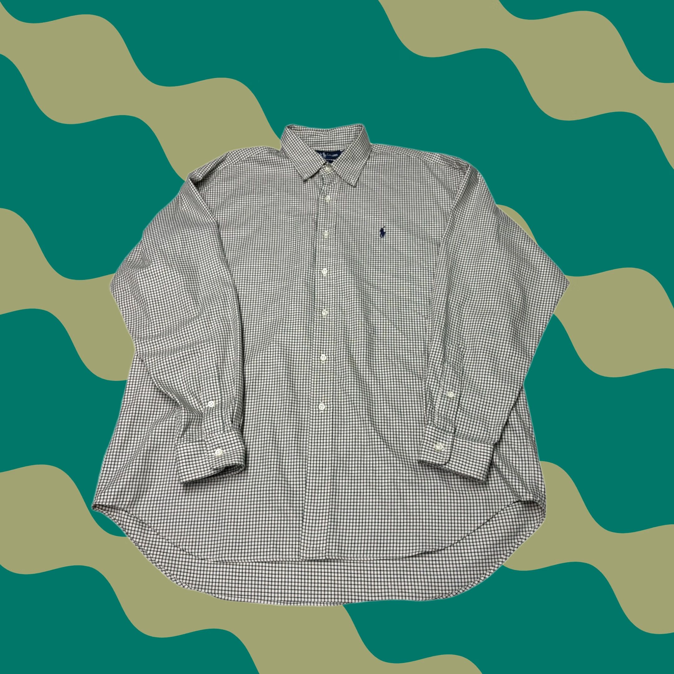 Polo Ralph Lauren VINTAGE Polo Ralph Lauren Blake Shirt Mens XL Green White Check Cotton Sleeve Size US XL / EU 56 / 4 - 1 Thumbnail